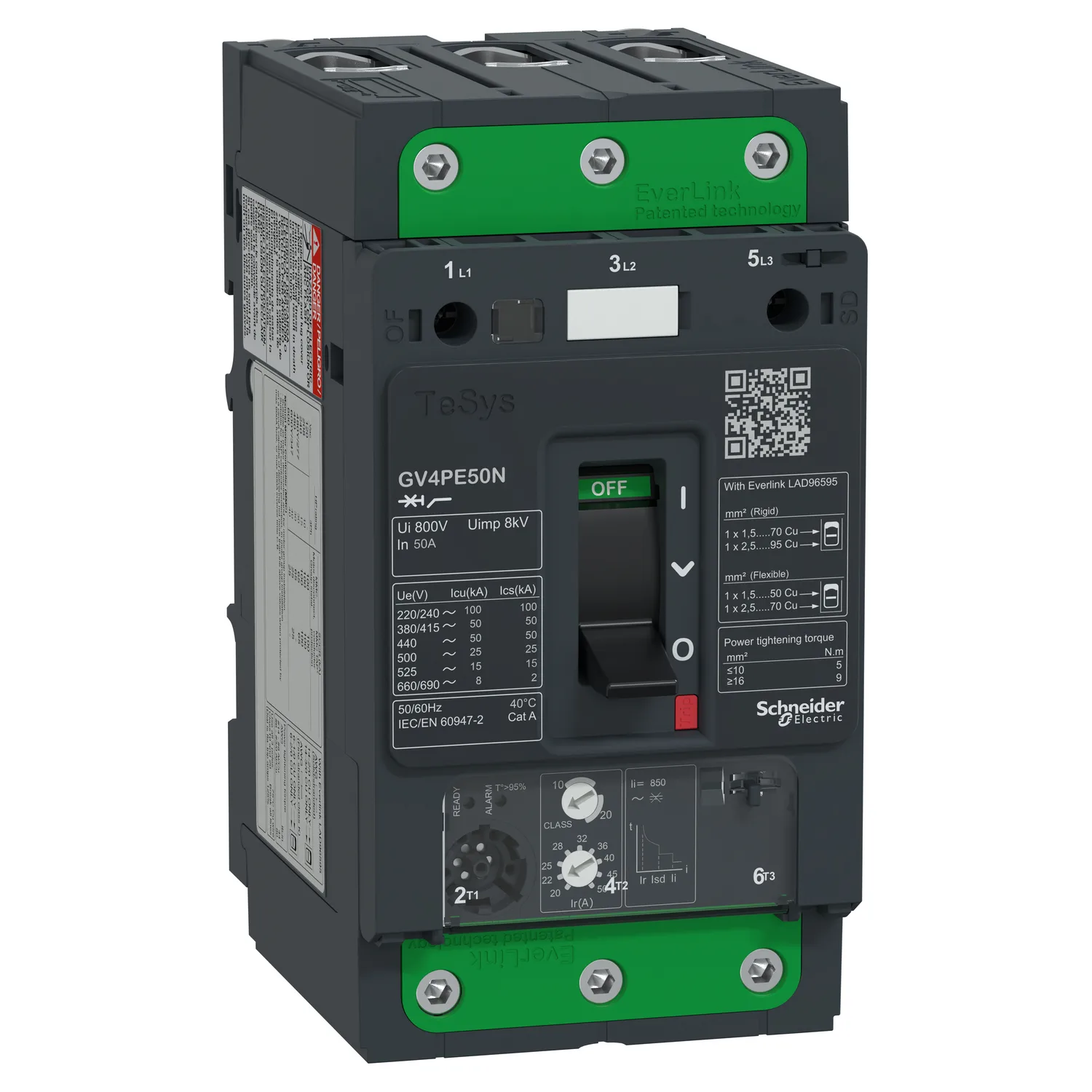 Schneider GV4PE50N - TeSys GV4 Motor Devre Kesici Termik Many. 3P 50A 50kA