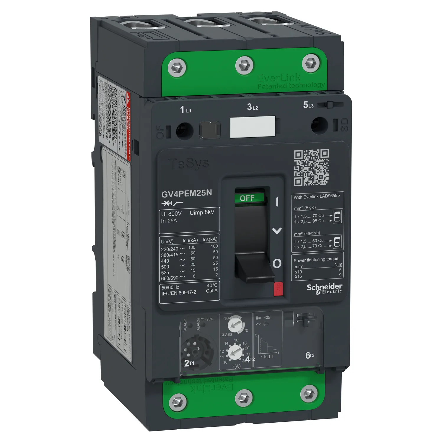 Schneider GV4PEM25N - TeSys GV4 Motor Devre Kesici Çok Fonk. 3P 25A 50kA