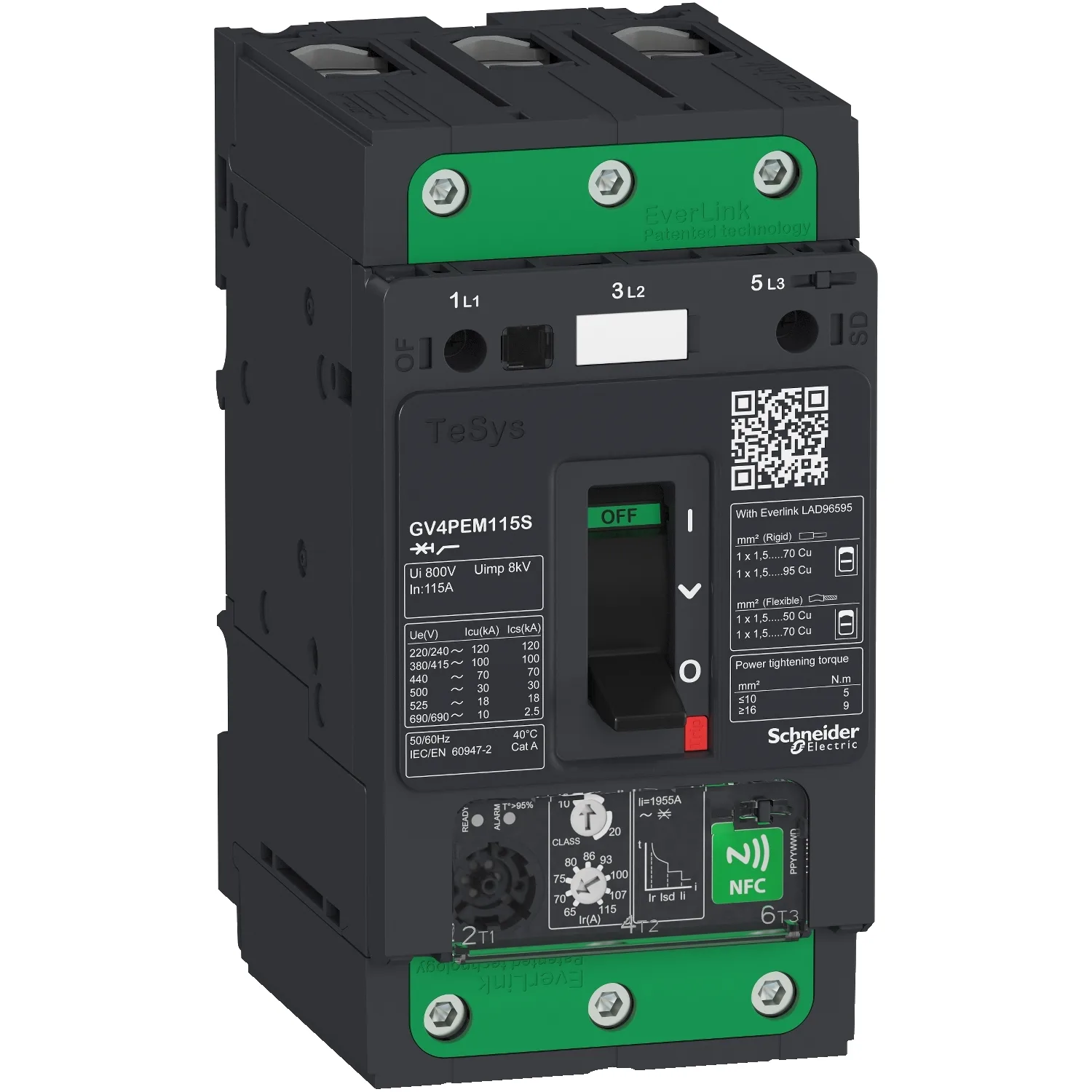 Schneider GV4PEM80N - TeSys GV4 Motor Devre Kesici Çok Fonk. 3P 80A 50kA