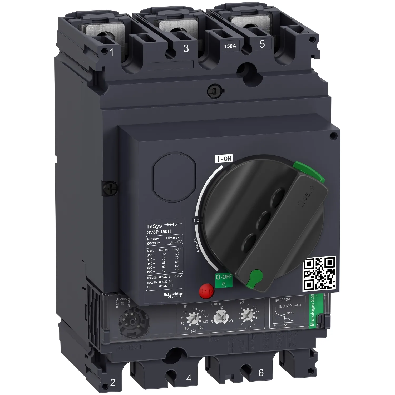 Schneider GV5P150H - TeSys GV5 Motor Devre Kesici Termik Many. 150A 70kA