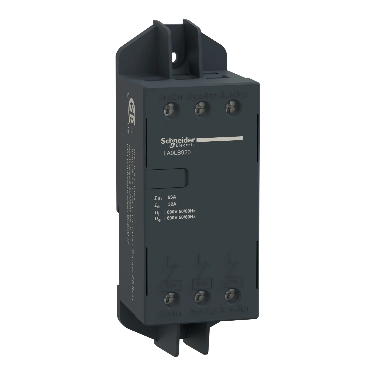 Schneider LA9LB920 - Akım sınırlayıcı modül, TeSys GV2, DIN ray montajı