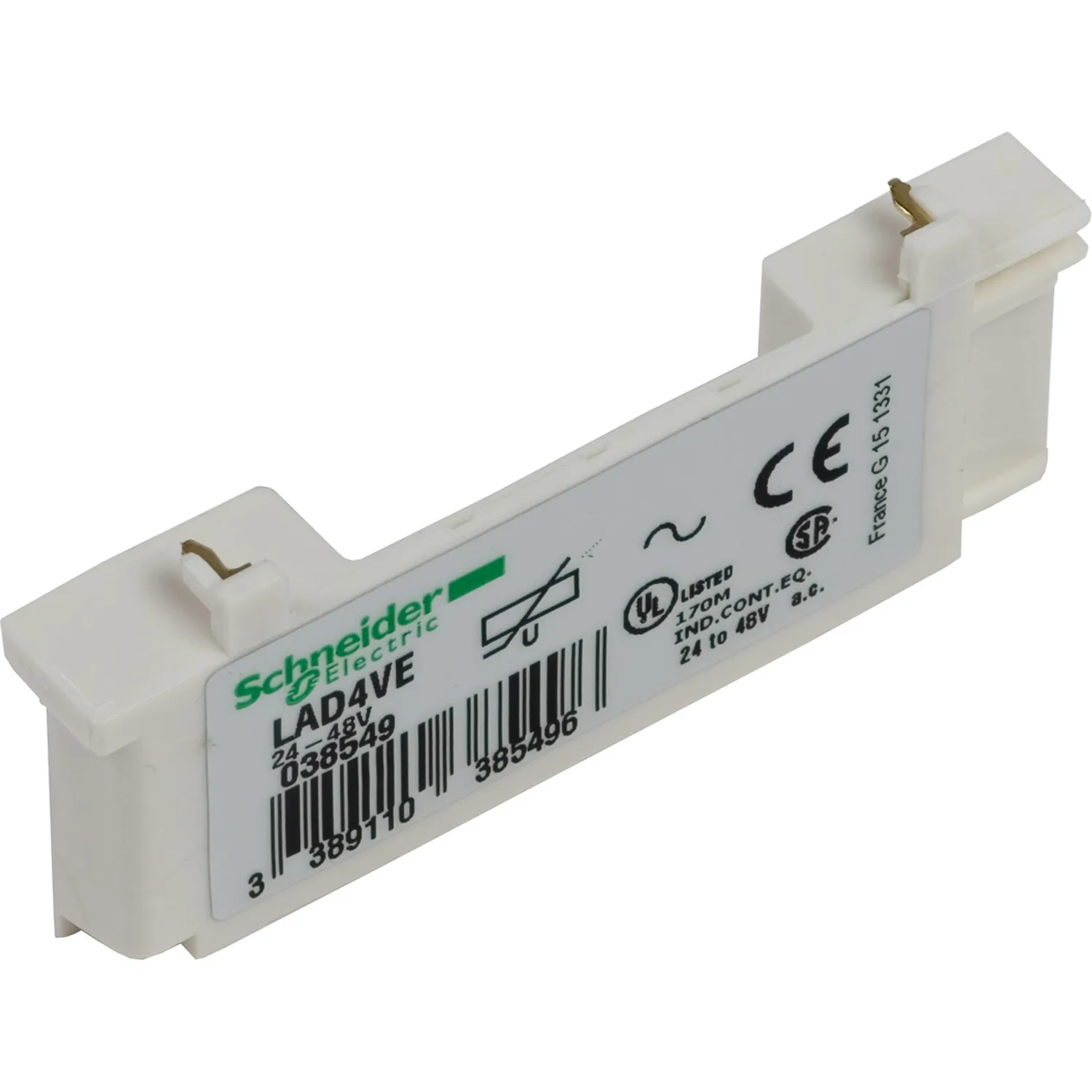Schneider LAD4RCE - LAD4RCE - Aşırı gerilim sınırlayıcı; RC elemanı; yan; -25÷55°C; 24÷48VAC; TeSys D