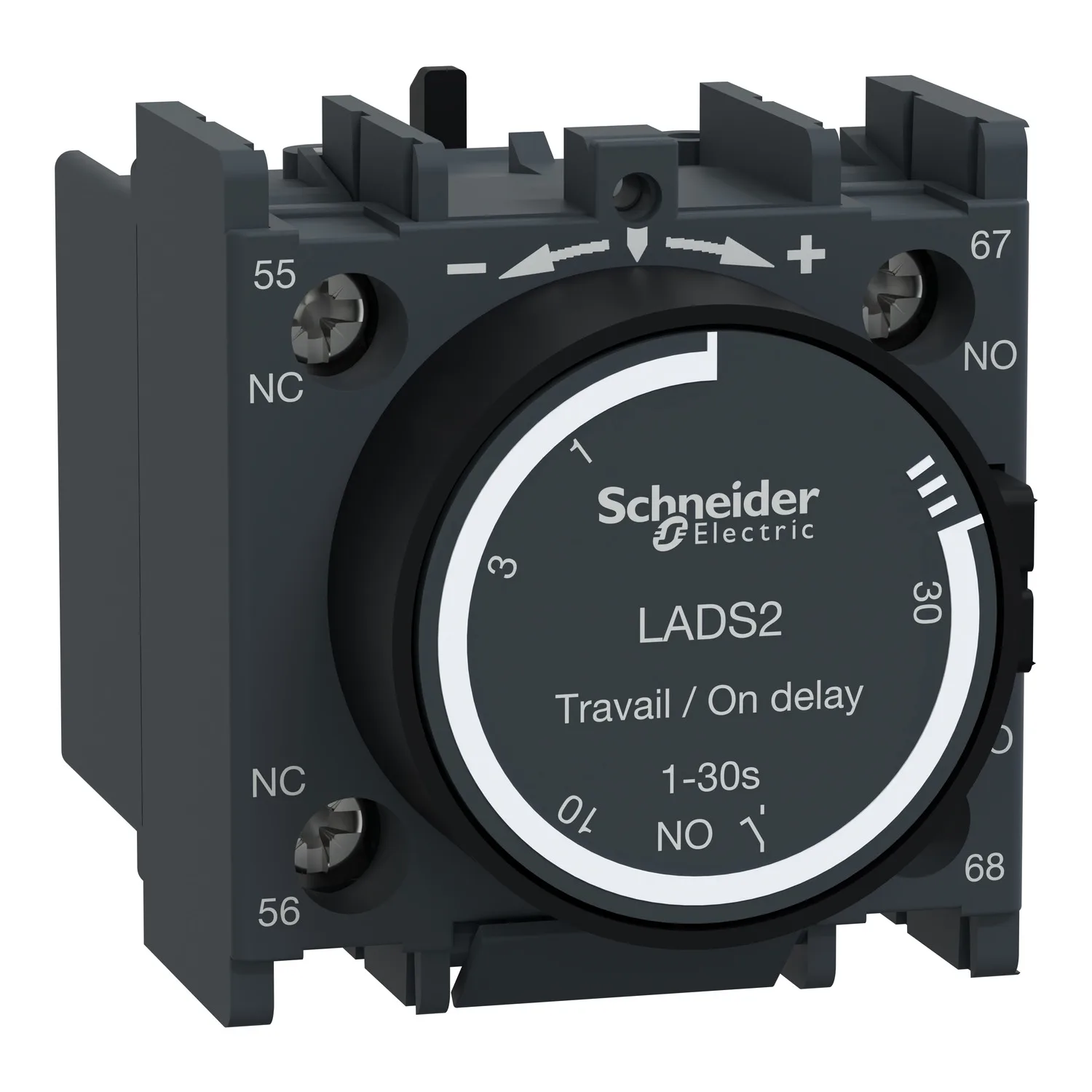 Schneider LADS2 - Time delay contacts; screw terminals; front; Contacts: NC + NO