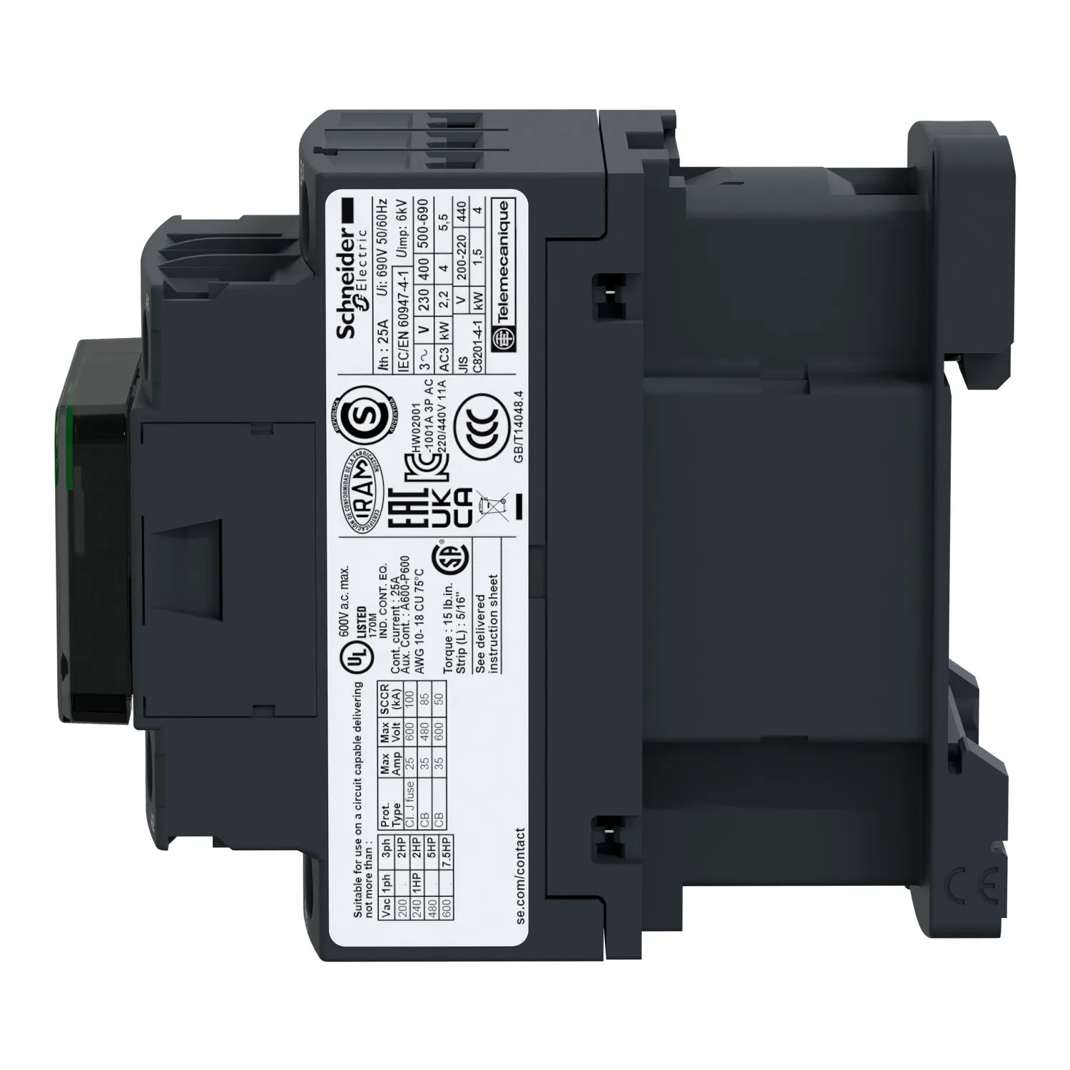LC1D09BNE - TeSys Deca Green Kontaktör 3P 9A AC3 24-60VAC/DC - 4