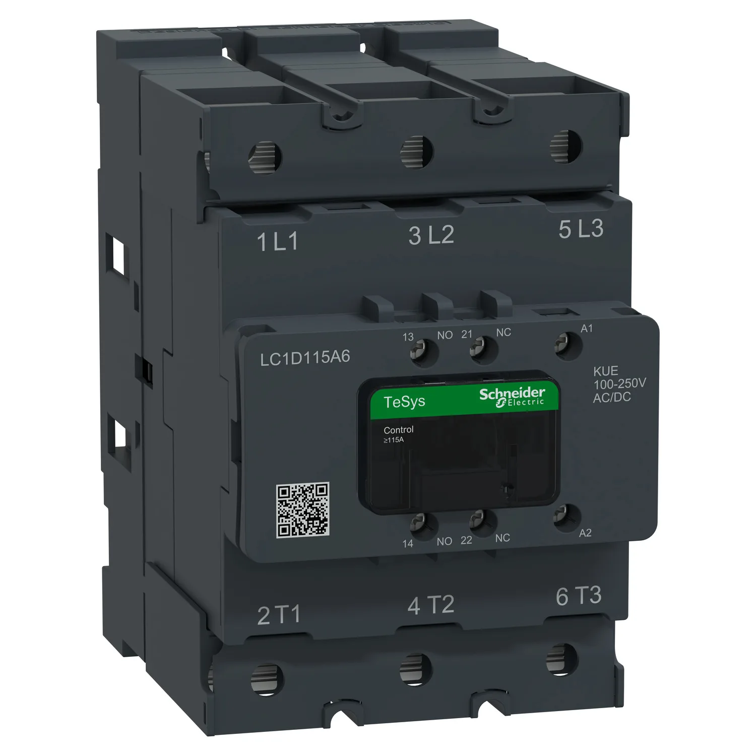 Schneider LC1D115A6KUE - TeSys Deca Kontaktör 115A 3P 100-250V ACDC