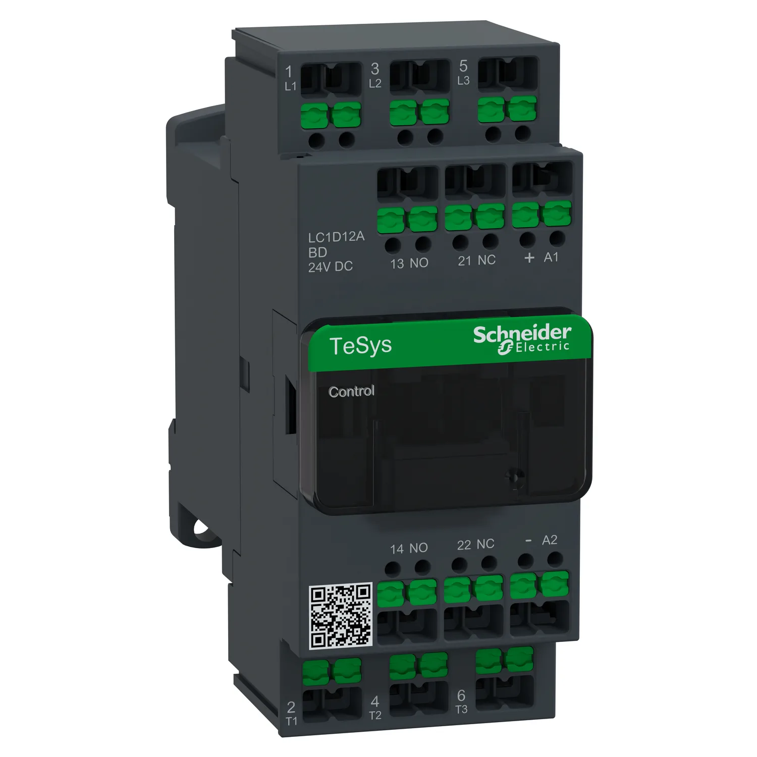 Schneider LC1D12ABD - TeSys Deca Kontaktör 3P 12A 24VDC Snap-in