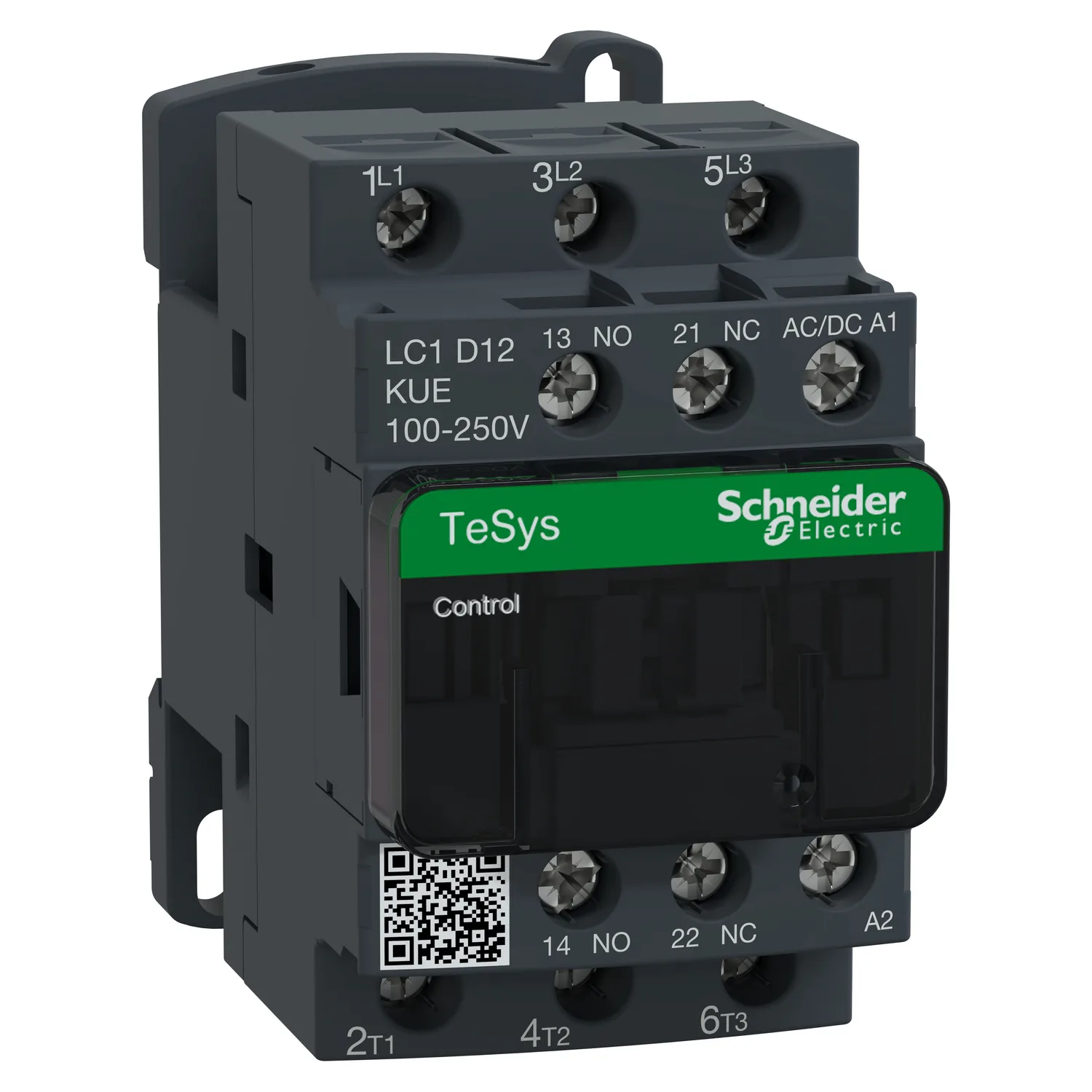 Schneider LC1D12KUE - LC1D12KUE - TeSys Deca Green Kontaktör 3P 12A AC3 100-250VAC/DC