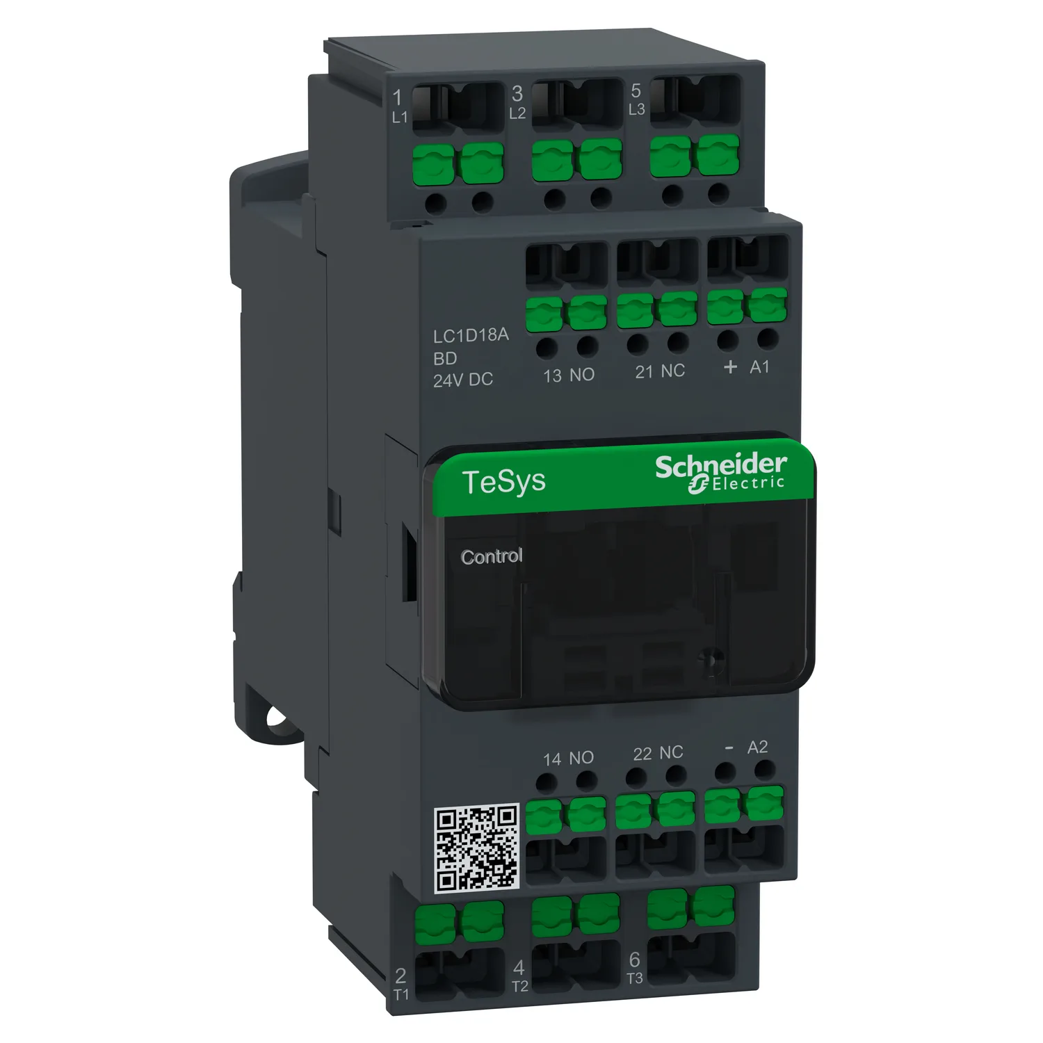 Schneider LC1D18ABD - TeSys Deca Kontaktör 3P 18A 24VDC Snap-in