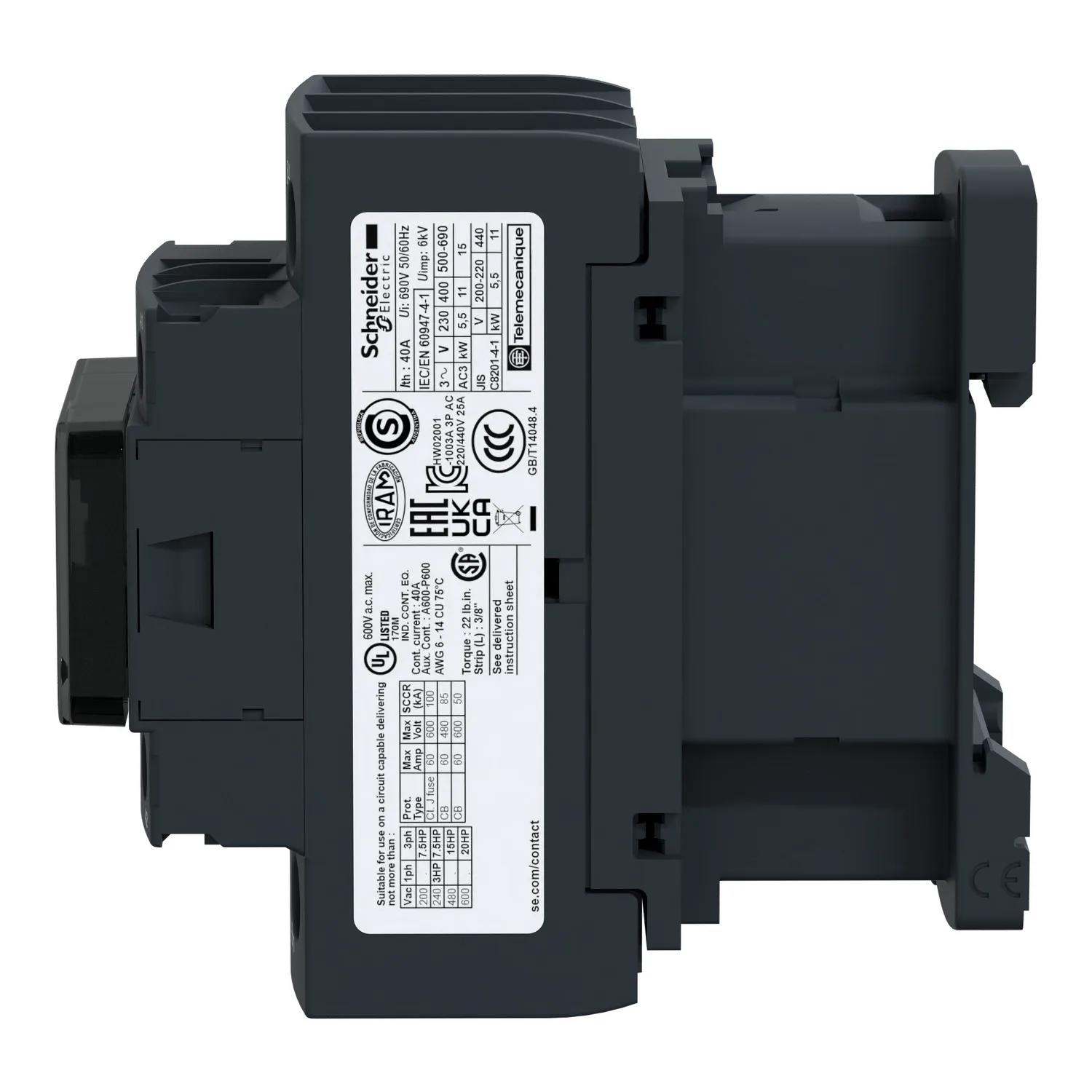 LC1D25KUE - TeSys Deca Green Kontaktör 3P 25A AC3 100-250VAC/DC - 2