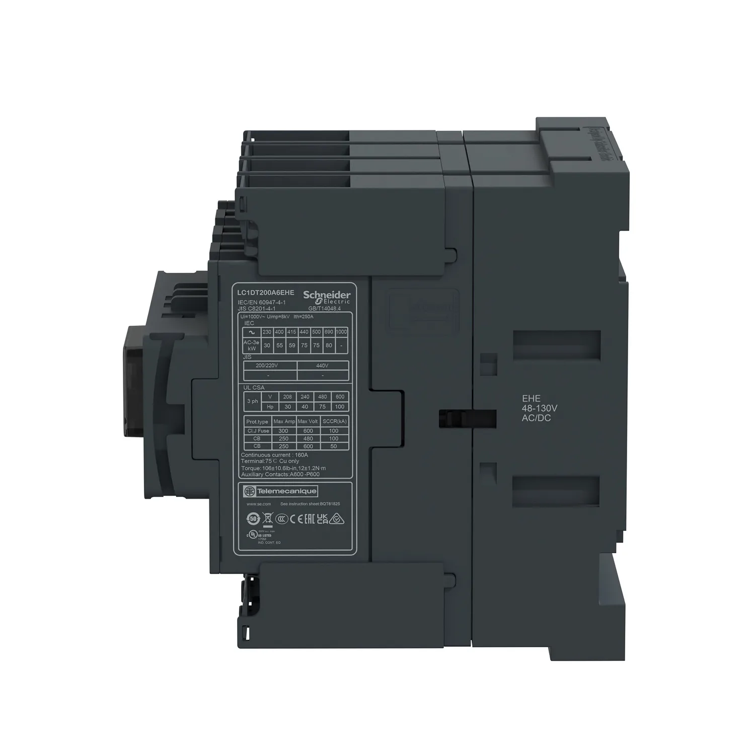 TeSys Deca Advanced - CTR Deca 200A 4P 48-130V ACDC - 4