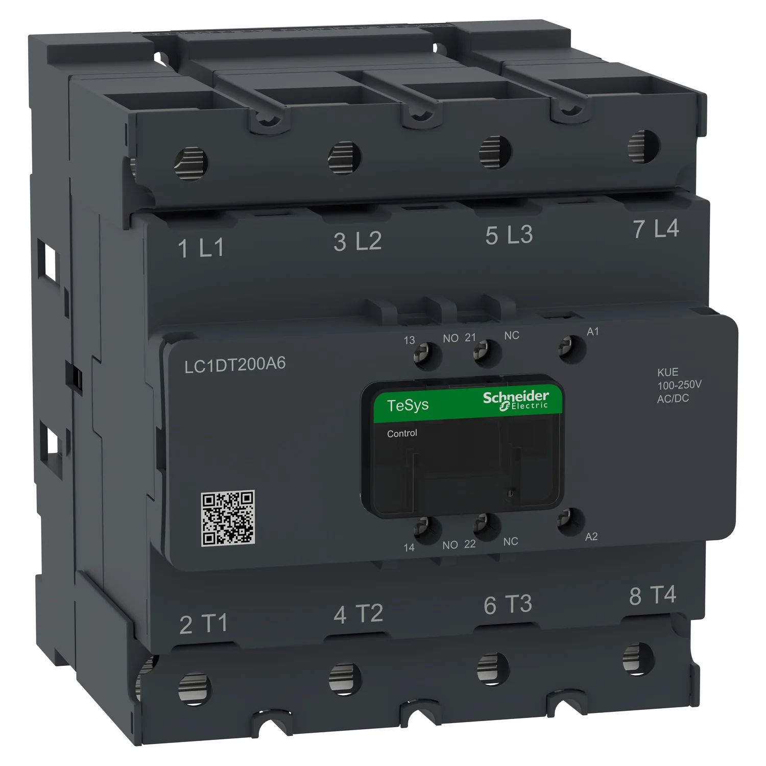 Schneider LC1DT200A6KUE - TeSys Deca Kontaktör 200A 4P 100-250V ACDC