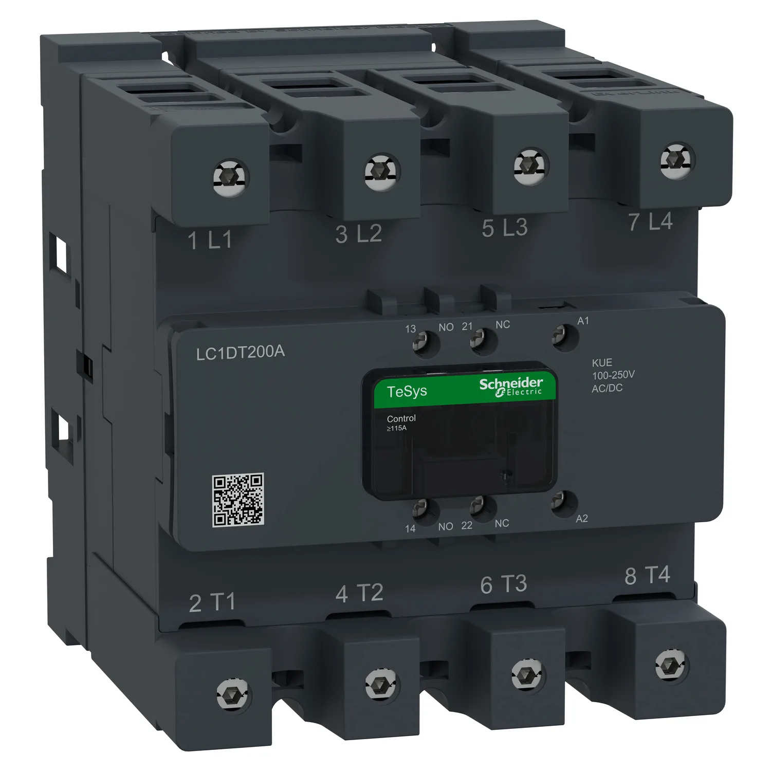 Schneider LC1DT200AKUE - TeSys Deca Kontaktör 200A 4P 100-250V ACDC