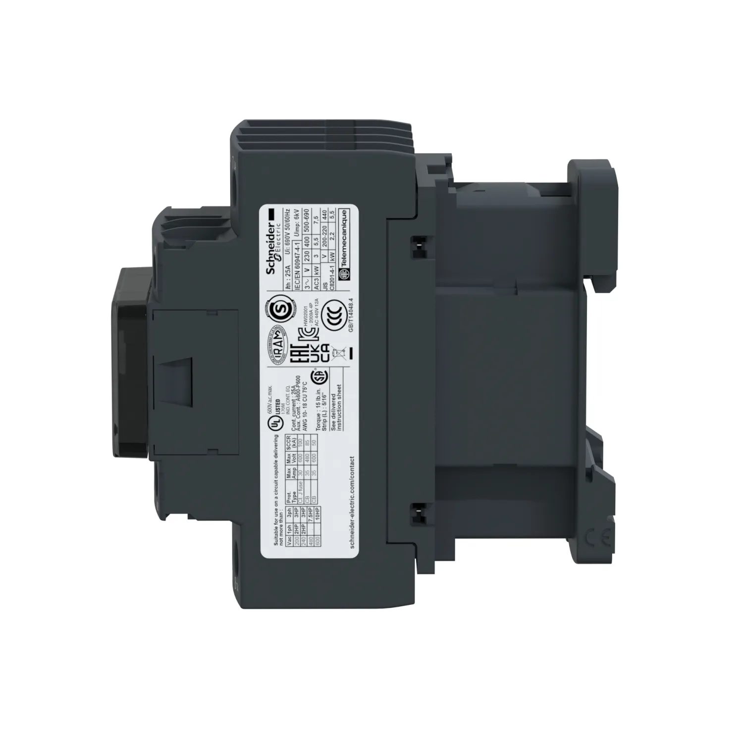 LC1DT25BD - Kontaktör: 4 kutuplu; NO x4; Yardımcı kontaklar: NC + NO; 24VDC; 25A - 3