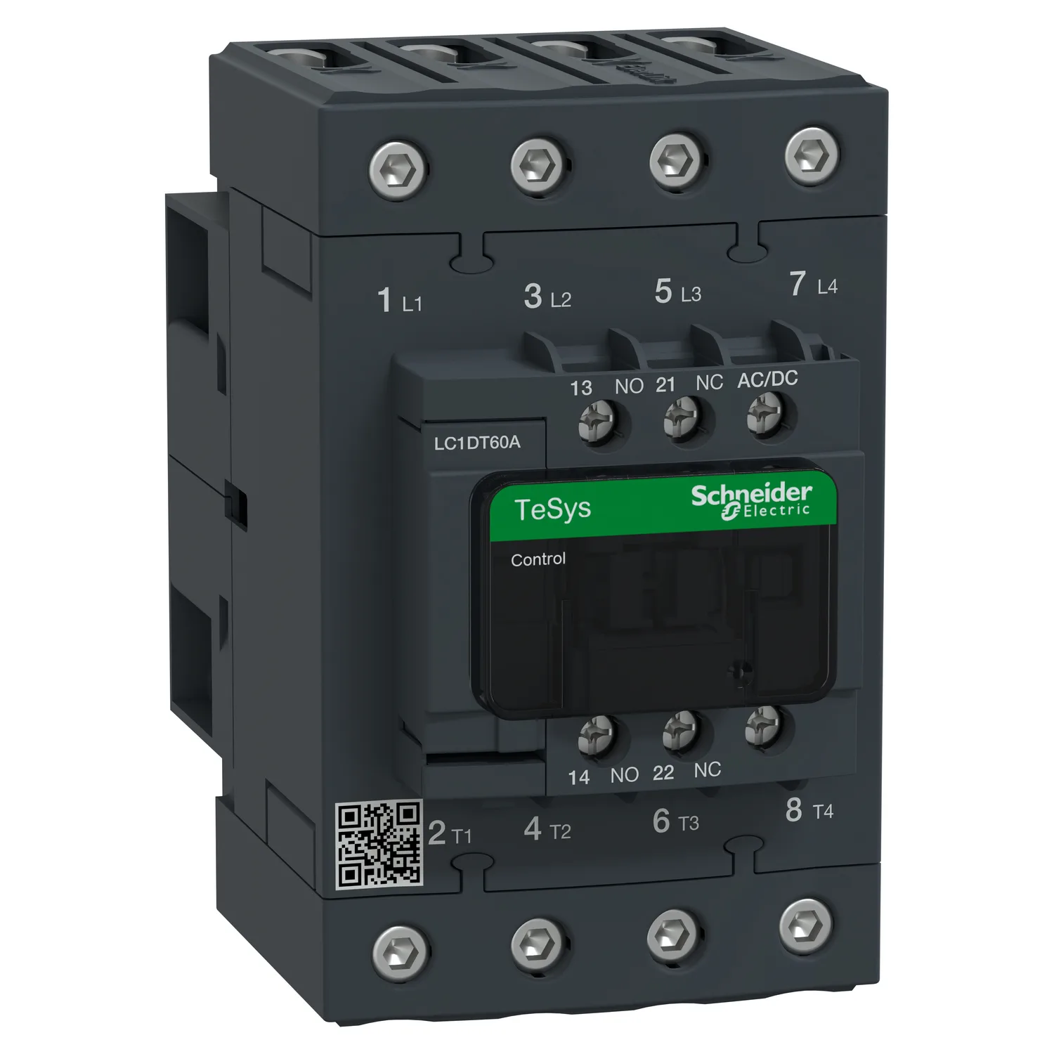 Schneider LC1DT60ABNE - LC1DT60ABNE - TeSys Deca Kontaktör 4P 60A AC3 NA+NK 24-60V ACDC EVLK