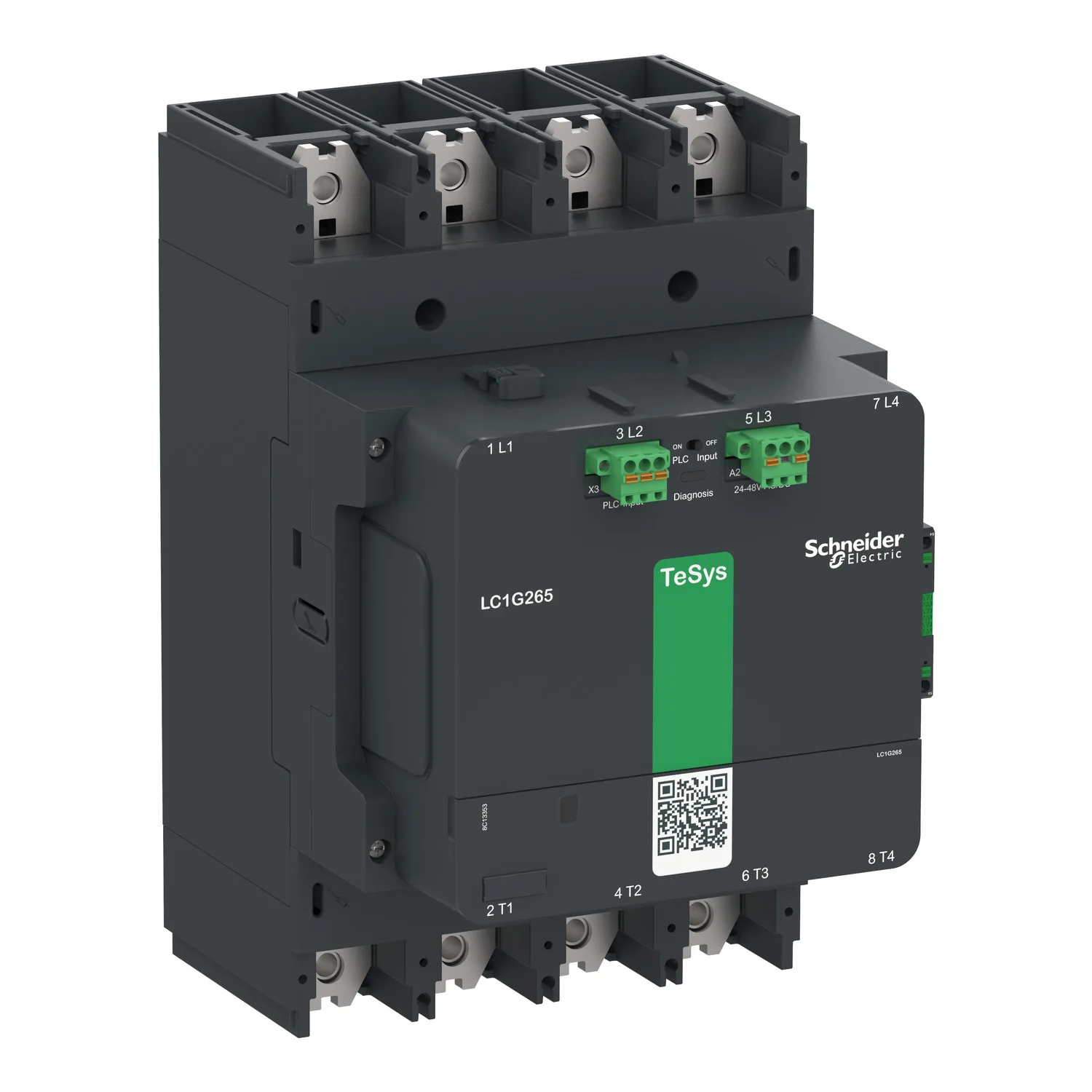 Schneider LC1G4004LSEA - TeSys Giga Kontaktör TeSysG400 4P İleri seviye 200-500V ACDC