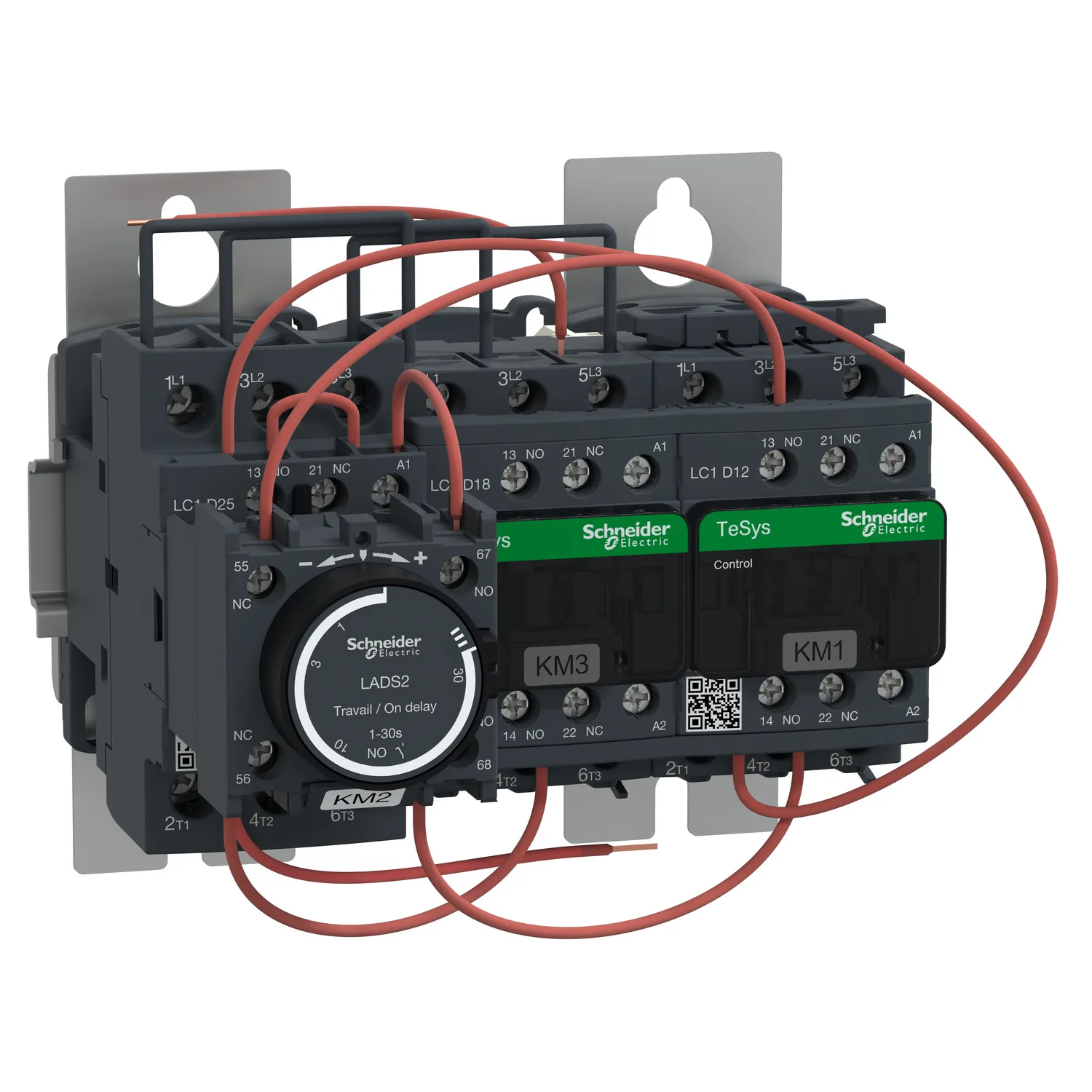 Schneider LC3D18AB7 - TeSys D - yıldız üçgen yol verici - 3 x 3P (3 NA) - 18 A - 24 V AC bobin