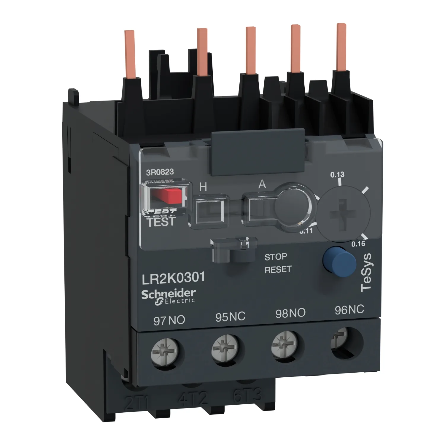 Schneider LR2K0301 - Termik röle; NA + NK; vidalı terminaller; 0.11÷0.16A; -20÷55°C
