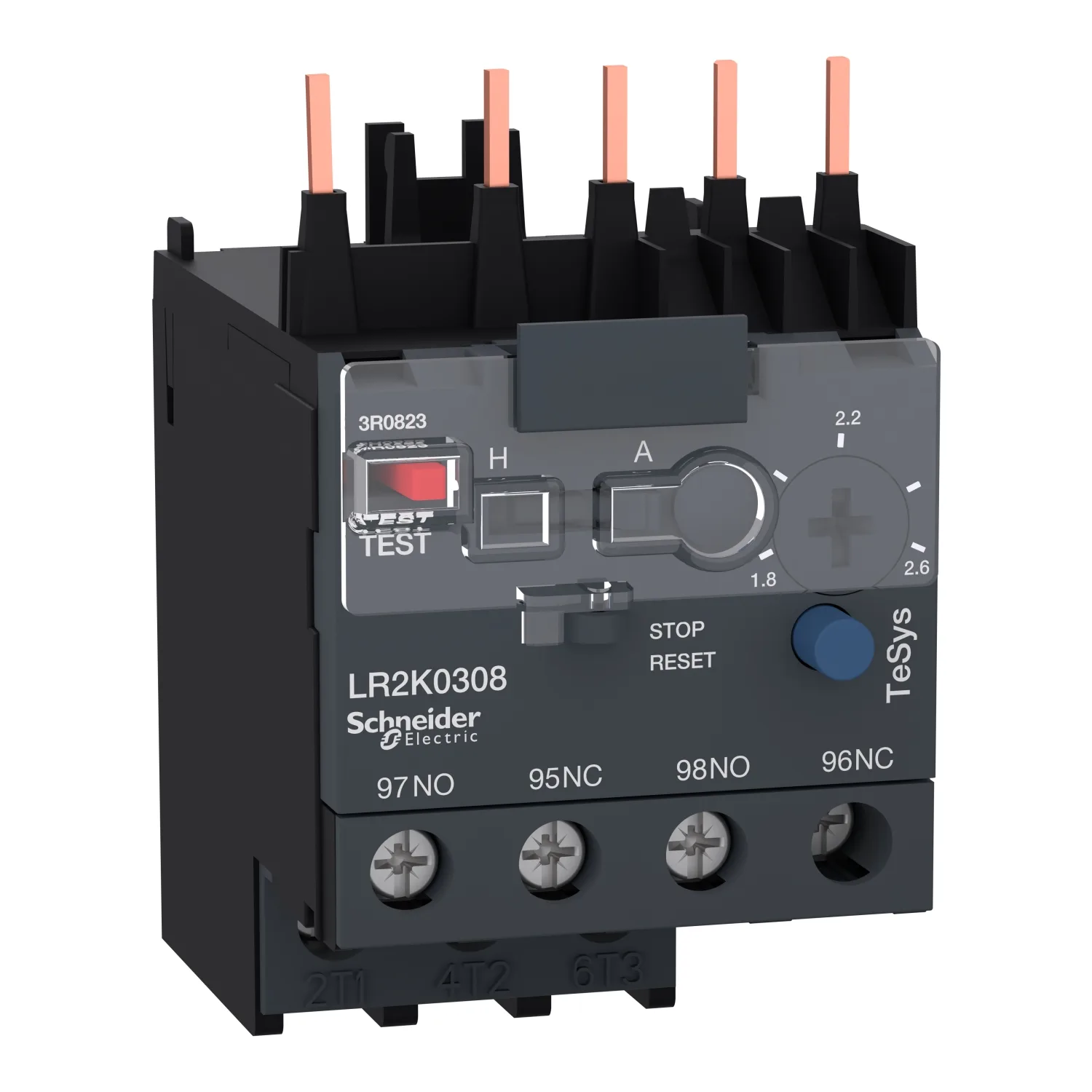 Schneider LR2K0308 - Termik röle; NA + NK; vidalı terminaller; 1.8÷2.6A; -20÷55°C