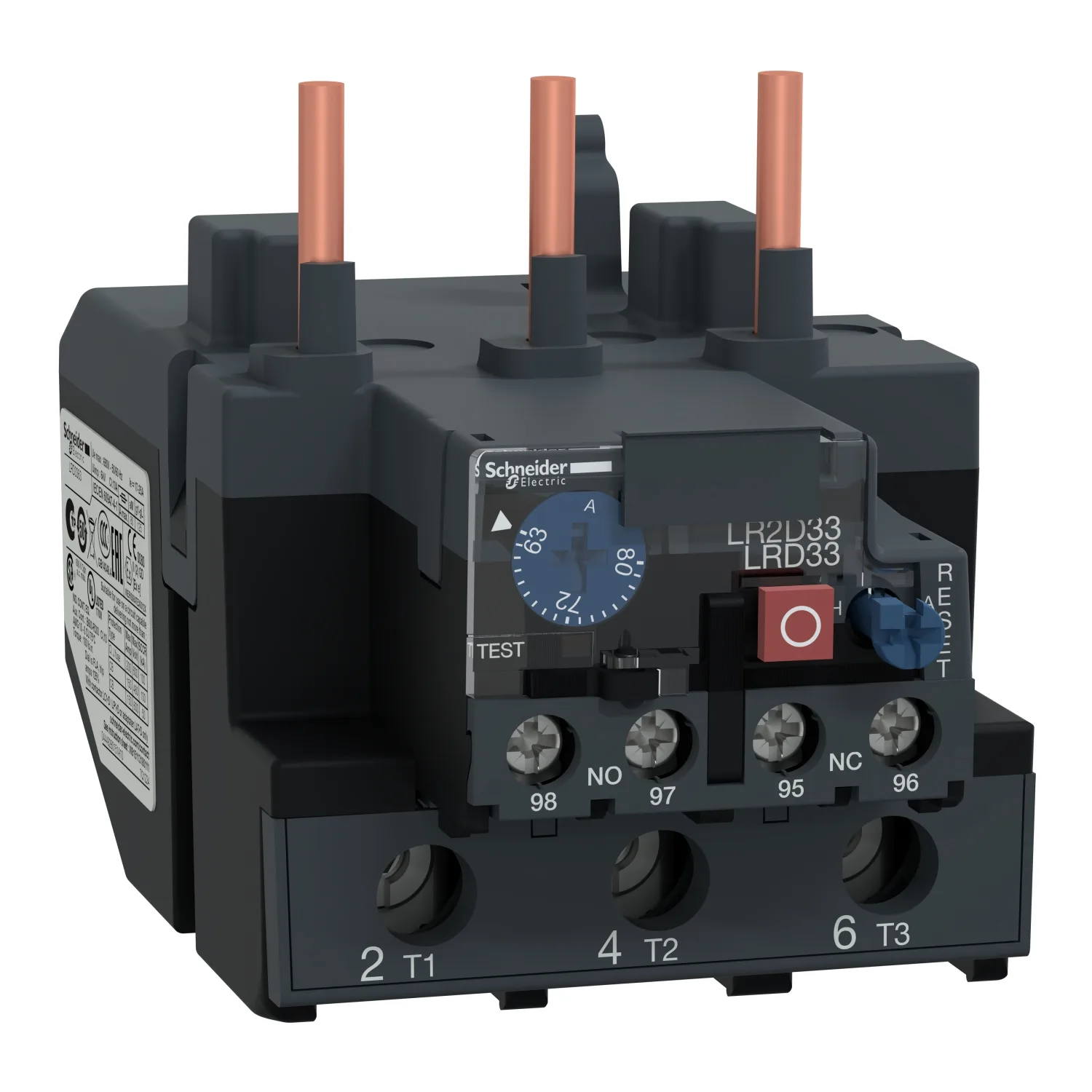 Schneider LRD3363 - Termik röle; vidalı klemensler; 63÷80A; TeSys D