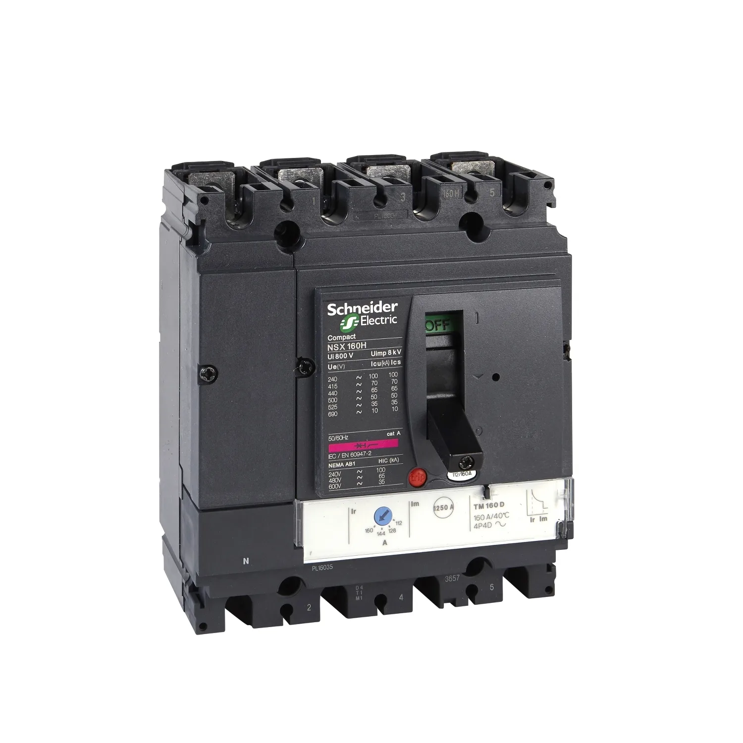 Schneider LV430851 - Compact NSX - NSX160n tm125d 4p3d disjoncteur compact