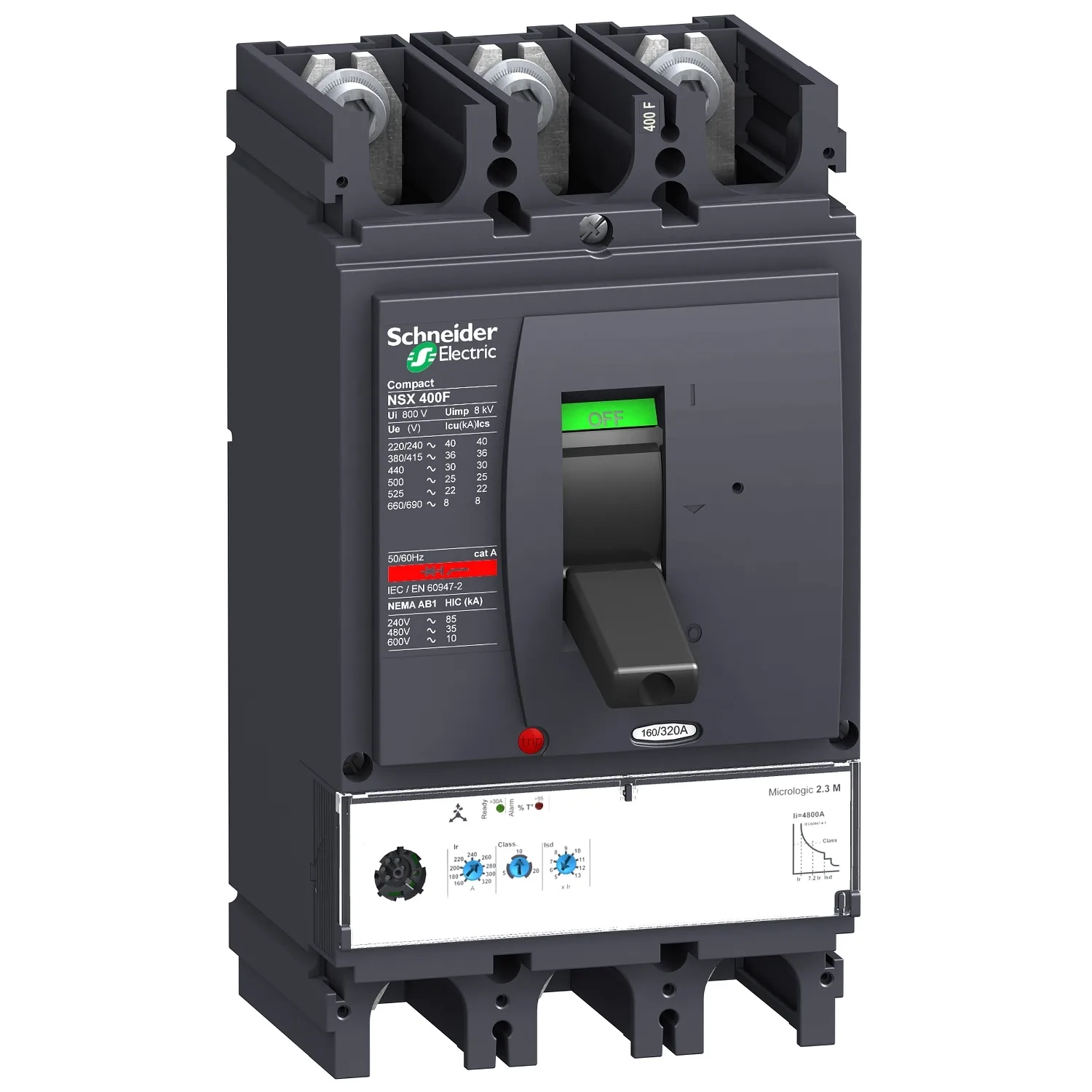 Schneider LV432776 - Compact NSX - NSX400n micrologic 2.3 m 320a 3p3d disjoncteur compact