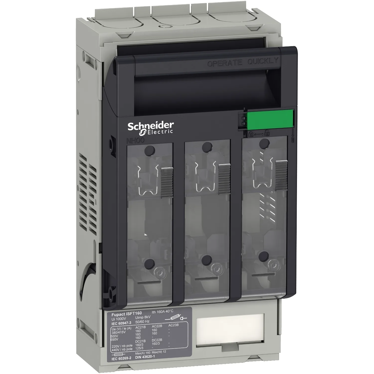 Schneider LV480801 - Sicherungslasttrennschalter ISFT160 3P Anschluss M8 Montageplatte
