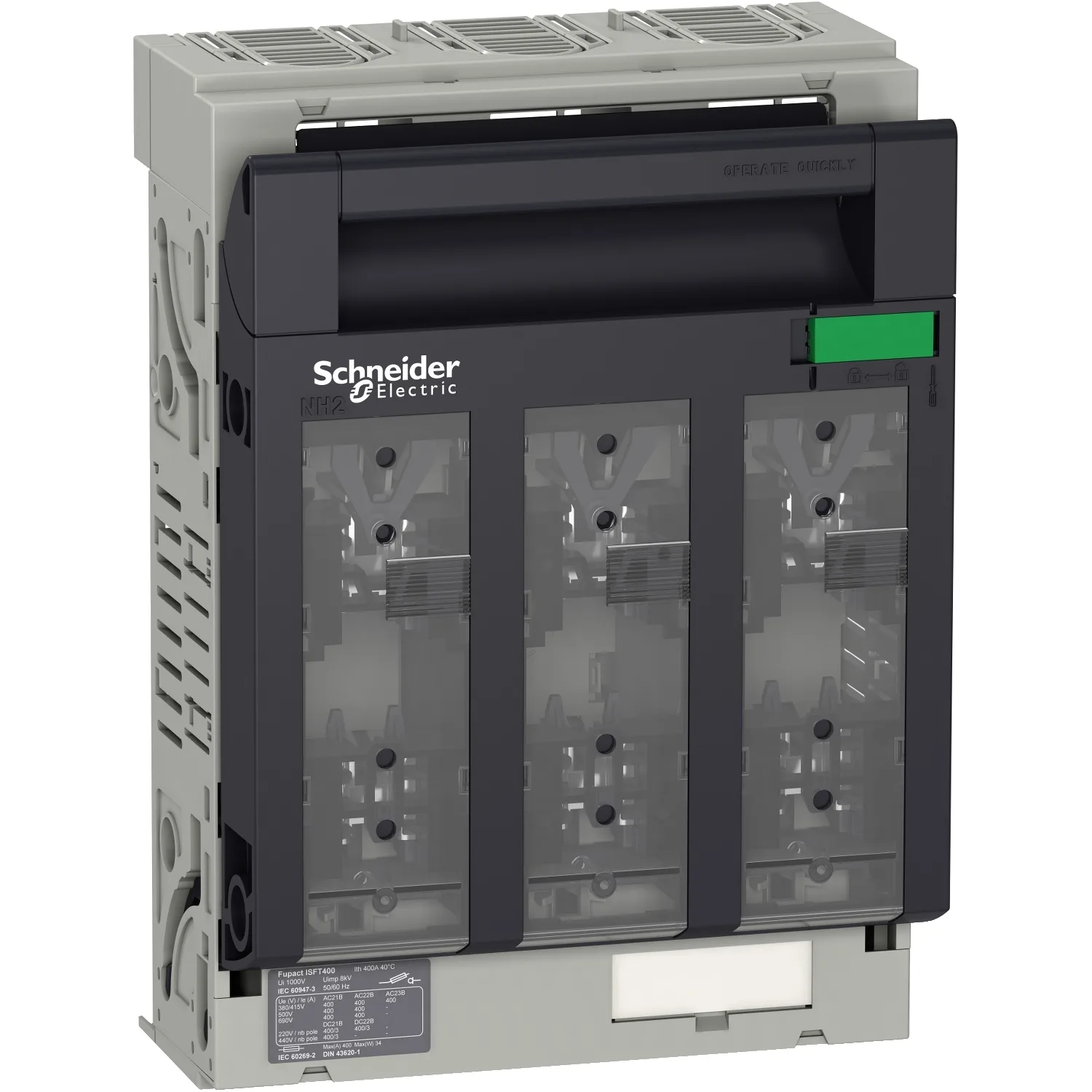 Schneider LV480807 - ISFT400 FUSE-SWITCH hook 60MM M10 TERM