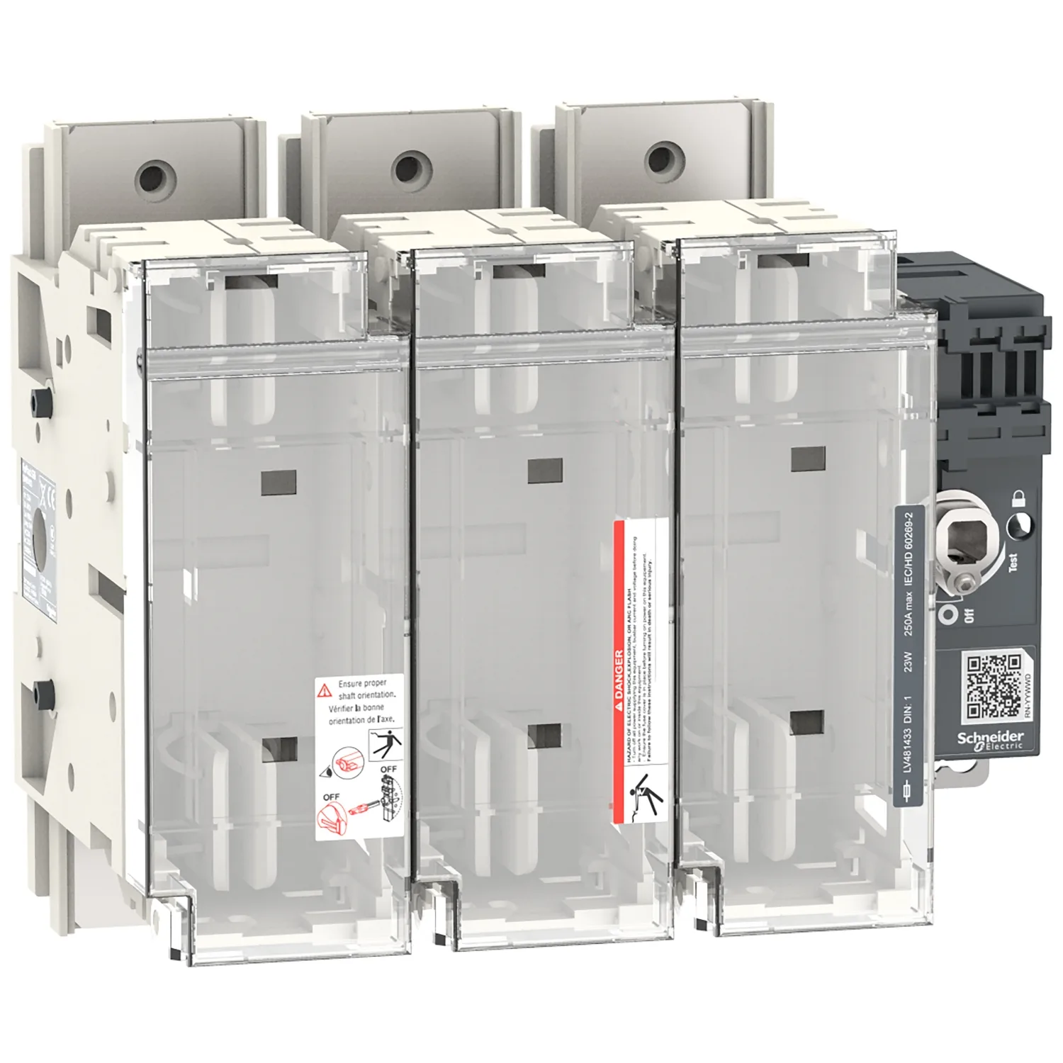 Schneider LV481433 - FuPact GS - interrupteur sectionneur fusible - 250A - 3P - DIN 0/1 - F&R CTRL