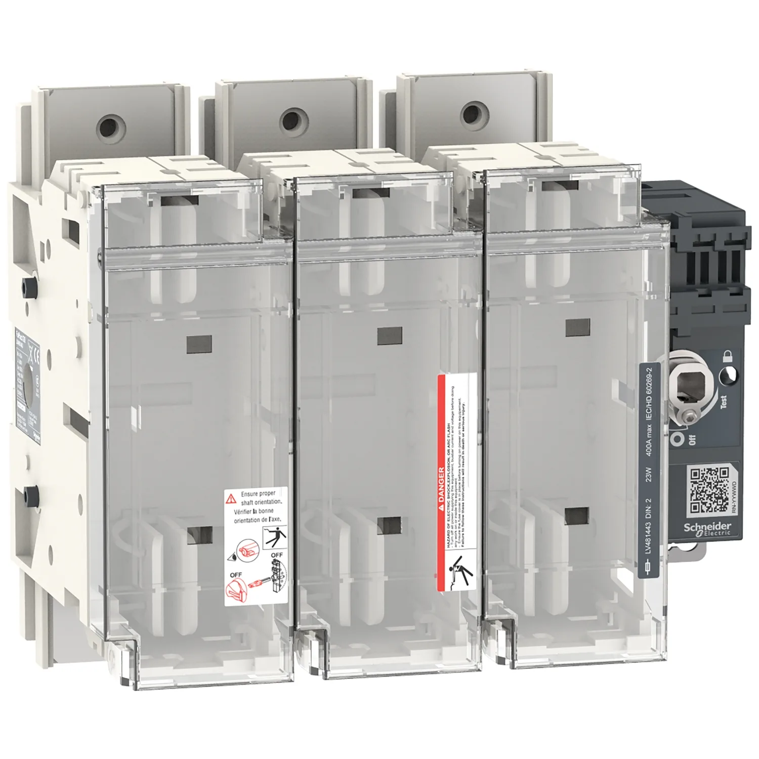 Schneider LV481443 - FuPacT - GS - interrupteur sectionneur fusible - 400A - 3P - DIN 0/1/2 F&R CTRL
