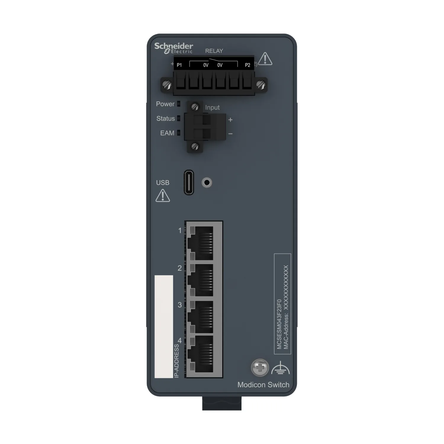 Modicon Managed Switch, 4 Ports für Kupfer (4TX 10/100 Mbit/s) - 6