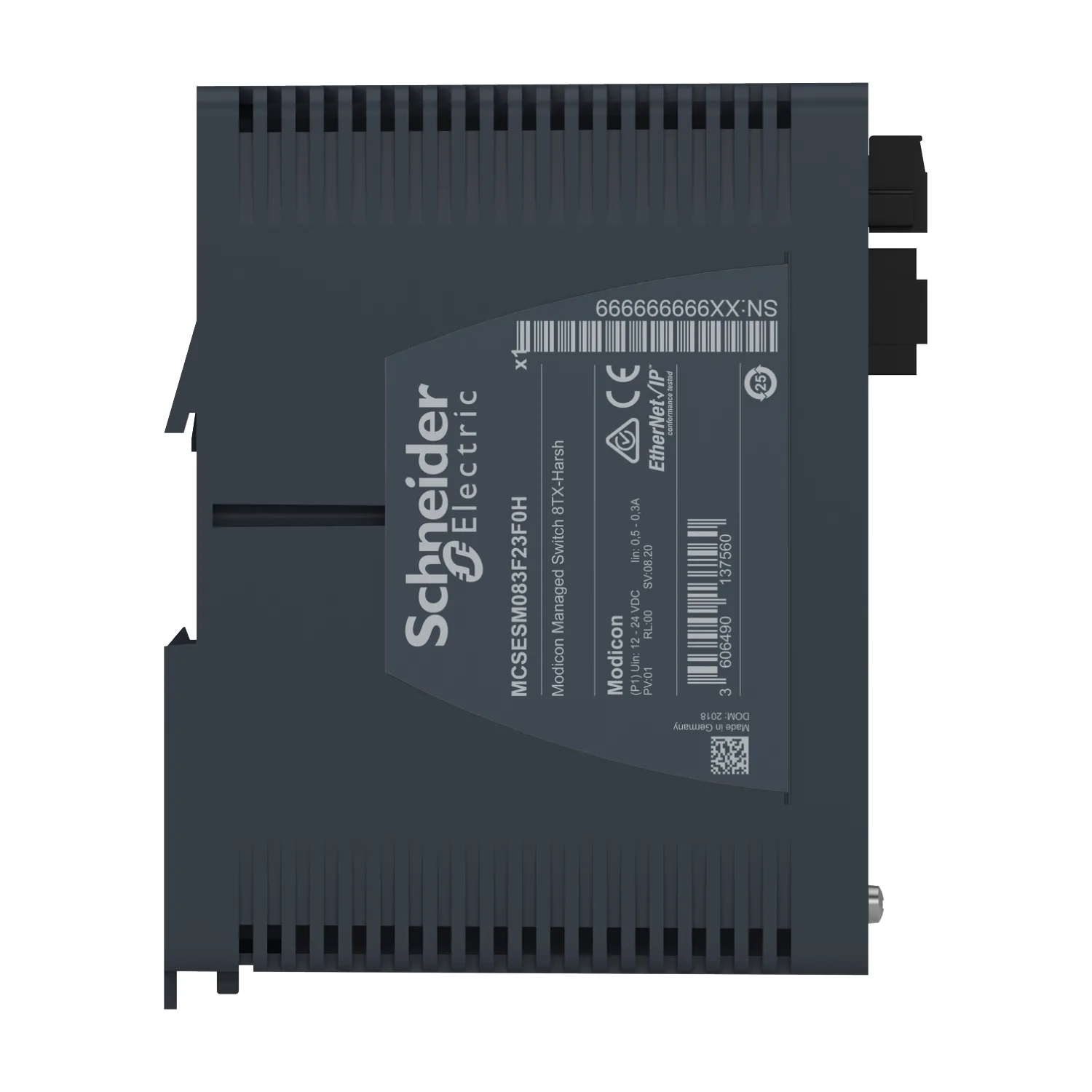 Schneider MCSESM083F23F0H - Modicon Managed Switch, 8 Ports für Kupfer (8TX 10/100 Mbit/s), robuste Ausführung