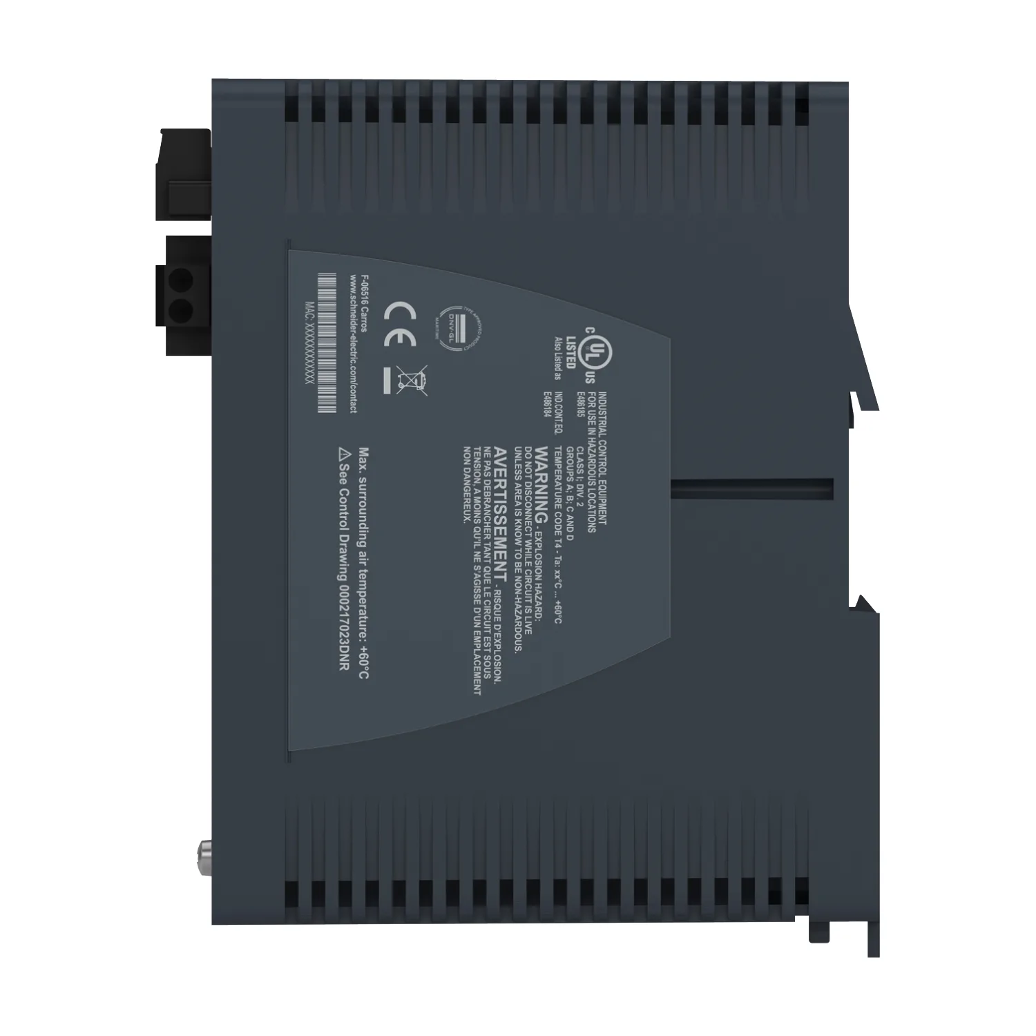 Modicon Managed Switch, 8 Ports für Kupfer (8TX 10/100 Mbit/s) + 2 für Glasfaser Singlemode (2FX-SM 100 Mbit/s) - 5