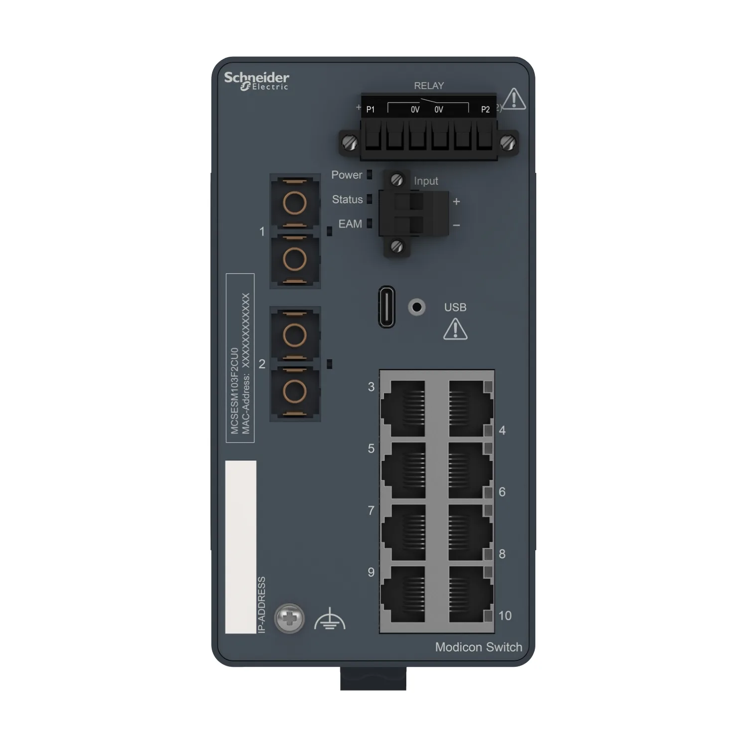 MCSESM103F2CU0 - Modicon Managed Switch 8TX/2FX-MM - 6
