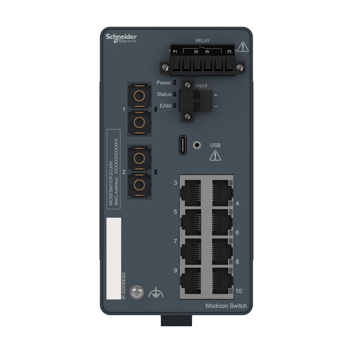 MCSESM103F2CU0H - Modicon Managed Switch 8TX/2FX-MM-Harsh - 6