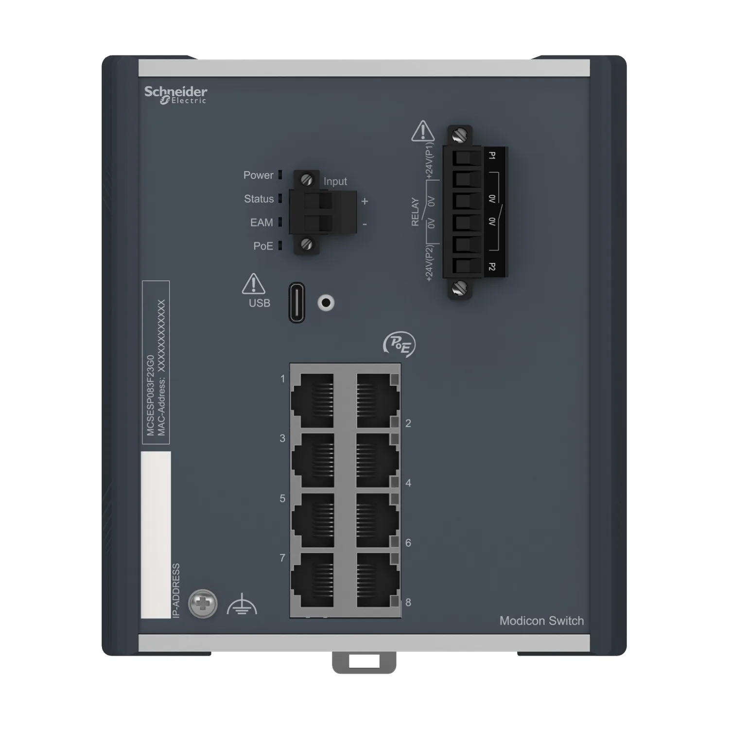 MCSESP083F23G0 - Modicon PoE Managed Switch 8TX - 6