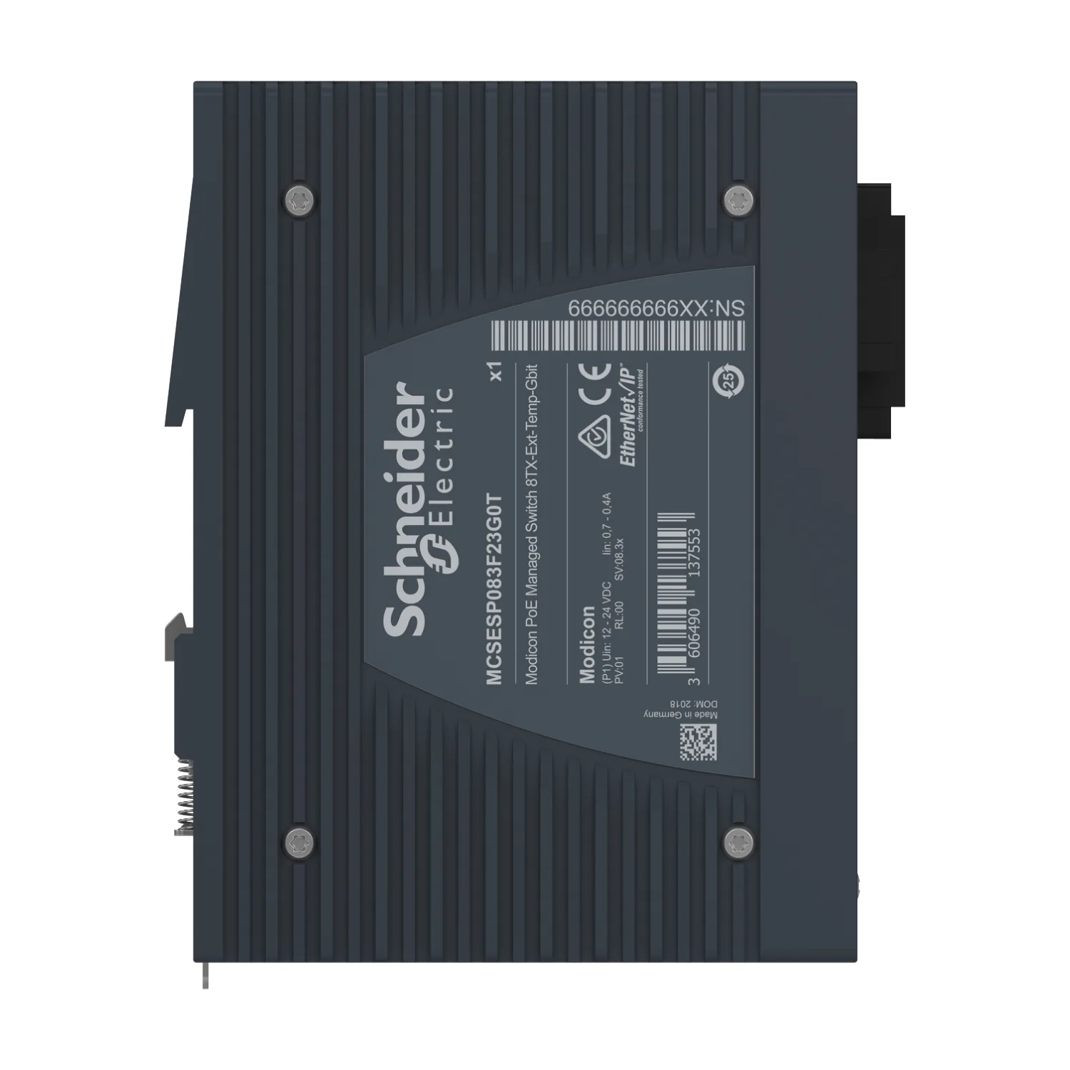 MCSESP083F23G0T - Modicon PoE Managed Switch 8TX-Ext temp - 5