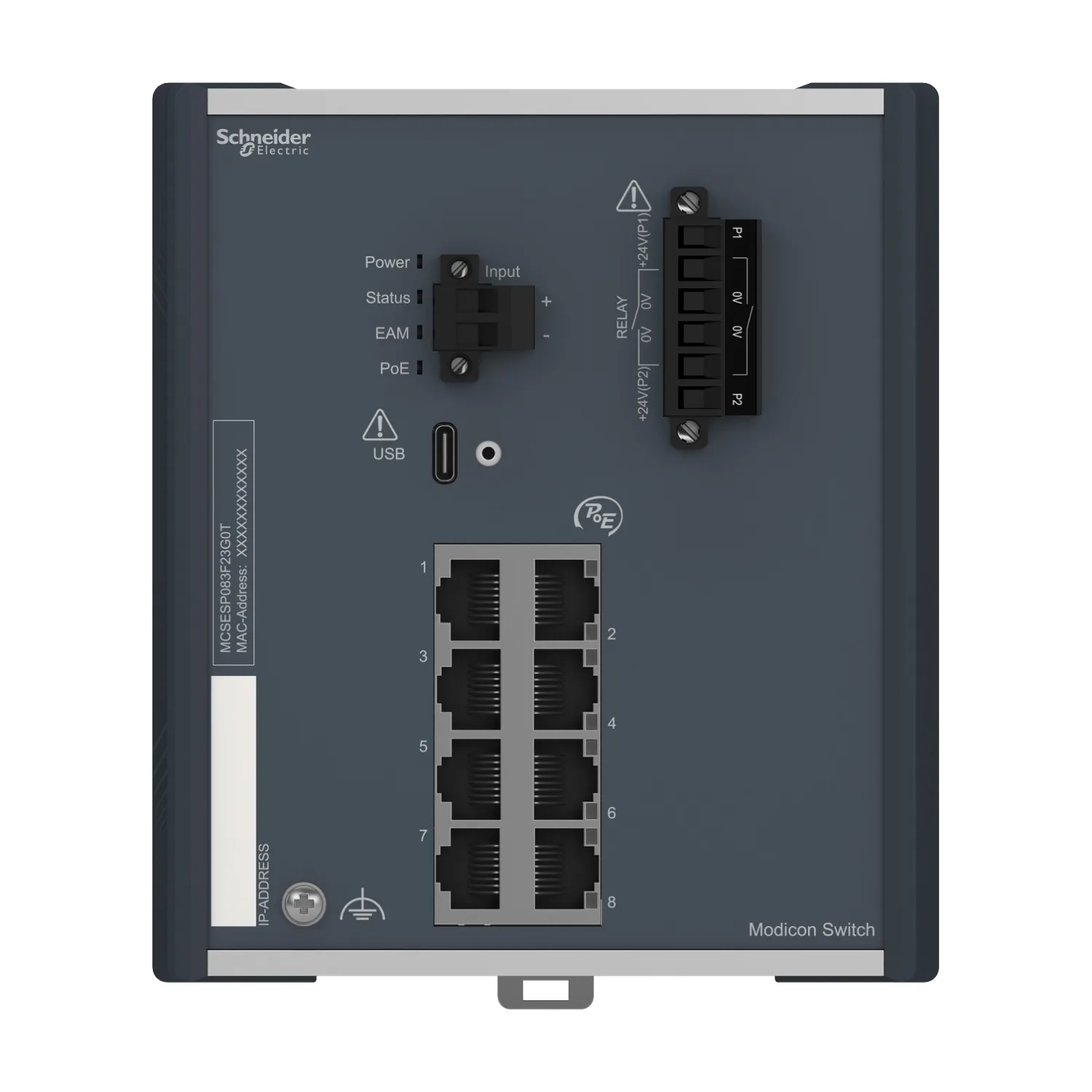 MCSESP083F23G0T - Modicon PoE Managed Switch 8TX-Ext temp - 6