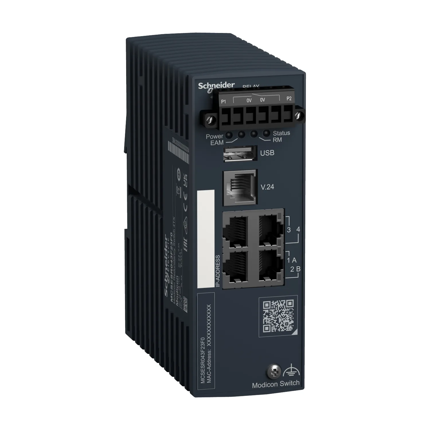 Schneider MCSESR043F23F0 - Modicon Redundancy Switch - 4 Ports Kupfer (4TX 10/100 Mbit/s)