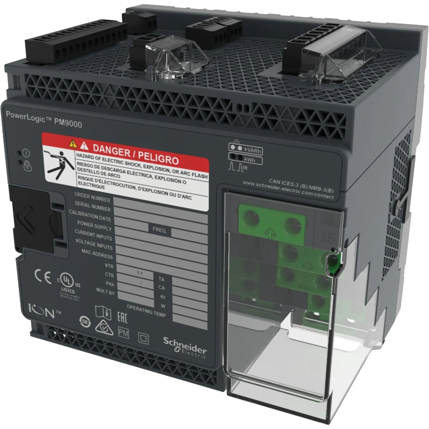 Schneider METSEION92130 - ION9000 DIN Rayı Monte Ekransız 20- 60 V DC Besleme