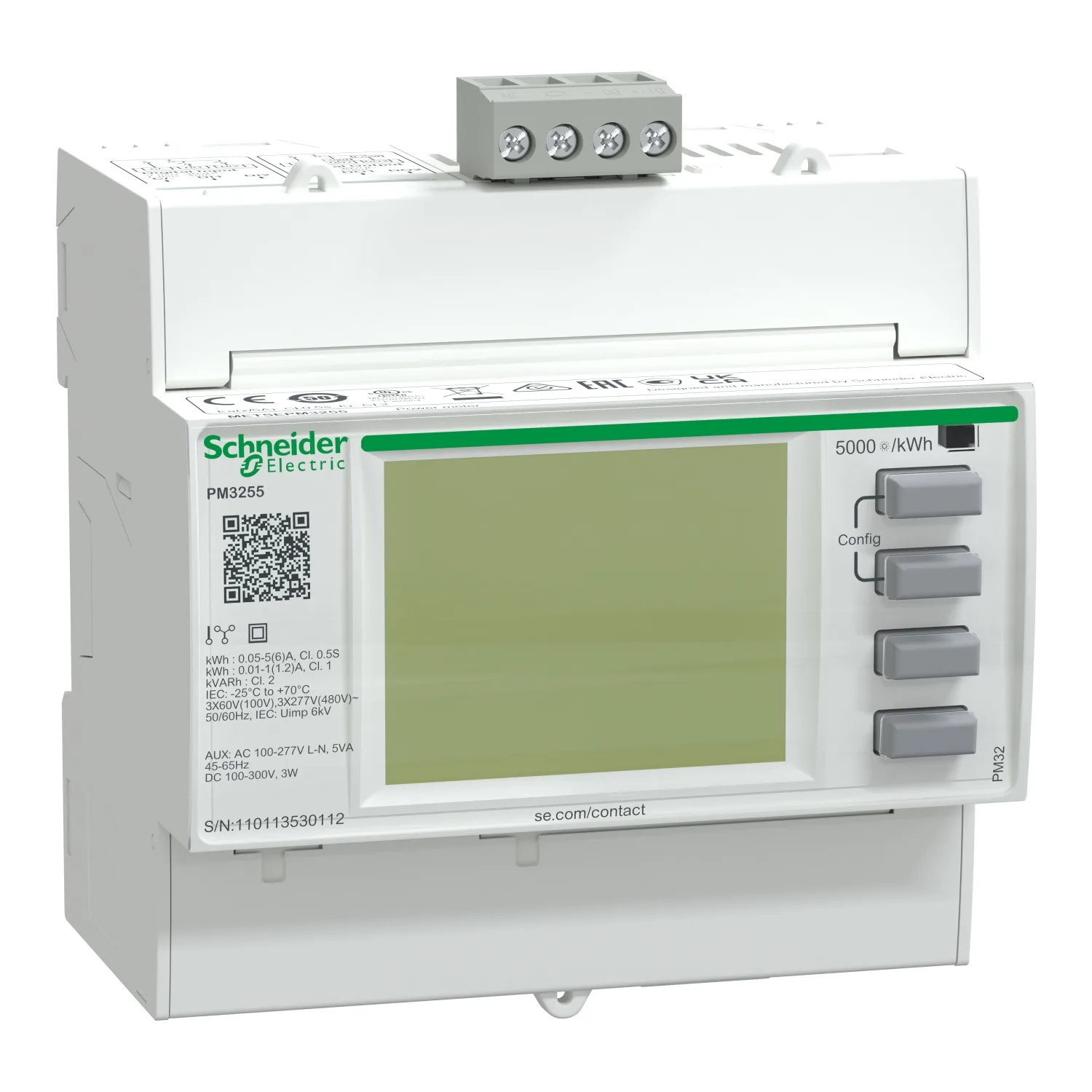 Schneider METSEPM3255 - PM3255 güç ölçer - 2 dijital G - 2 dijital Ç - RS485