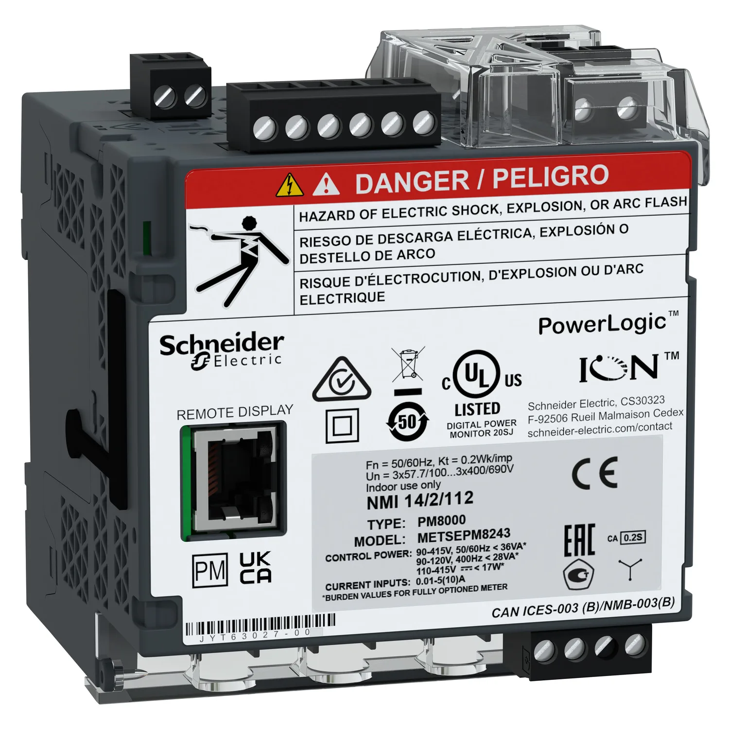 Schneider METSEPM8243 - PM8000 DIN Rayı Monte Ekransız