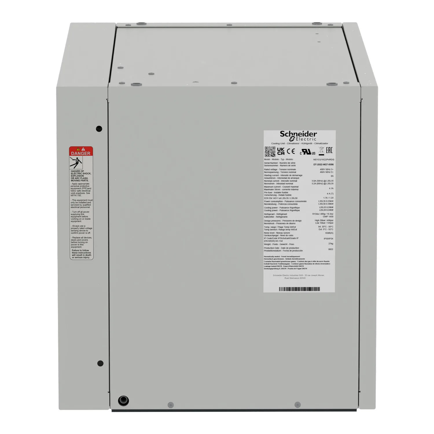 Dachaufbau-Kühlgerät, vernetzt, Climasys CU, 1,2kW, 2 polig, 400/460V, 50/60Hz, IP54 - 4