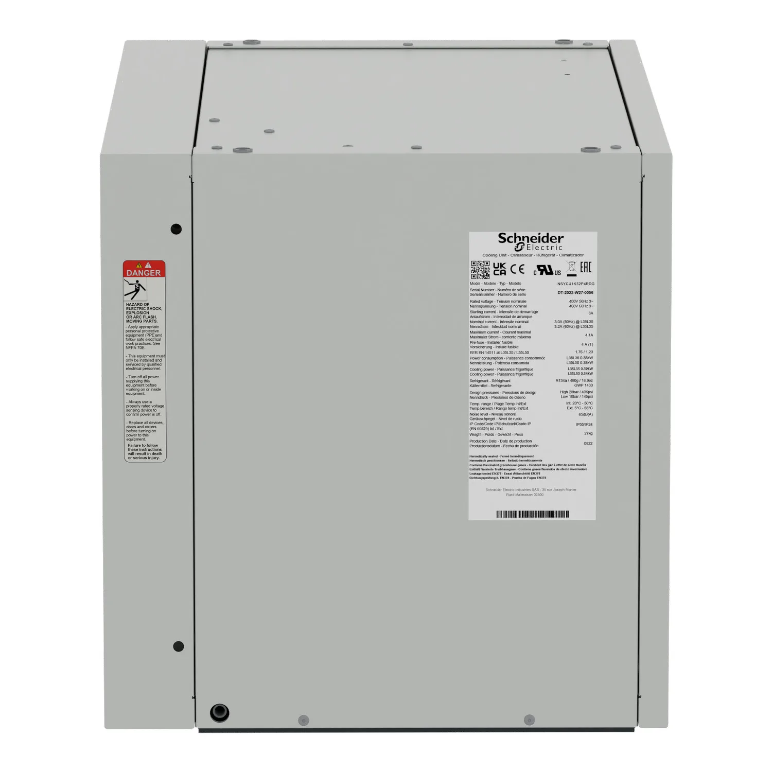 ClimaSys - Climatisation d'armoire - toit - 1.5kW - 2 poles - 400/460V IP54 - 4