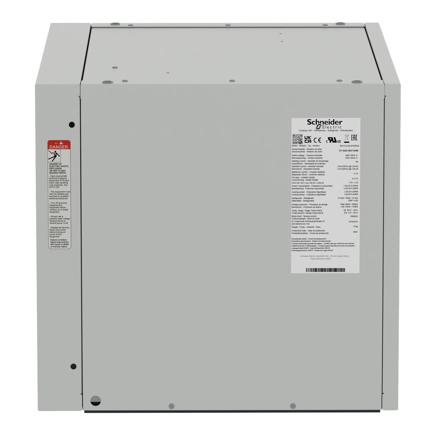 NSYCU2K3P4RDG - Çatı Bağlantılı Soğutma Ünitesi, Climasys CU, 2kW, 3 kutuplu, 380/460V, 50/60Hz, IP54 - 4