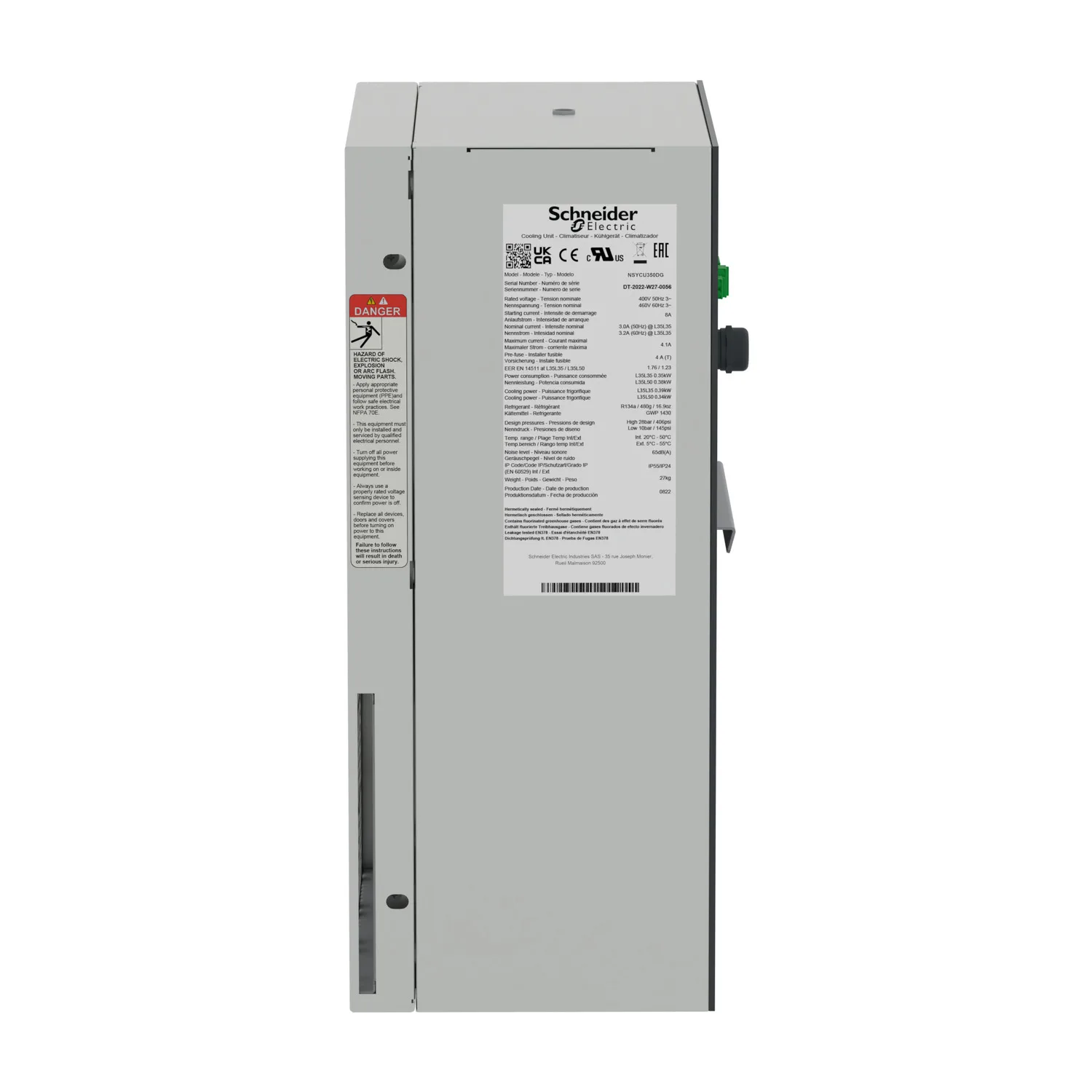 Wandanbau-Kühlgerät, vernetzt, Climasys CU, 350W, 230V, 50/60Hz, IP55 - 3