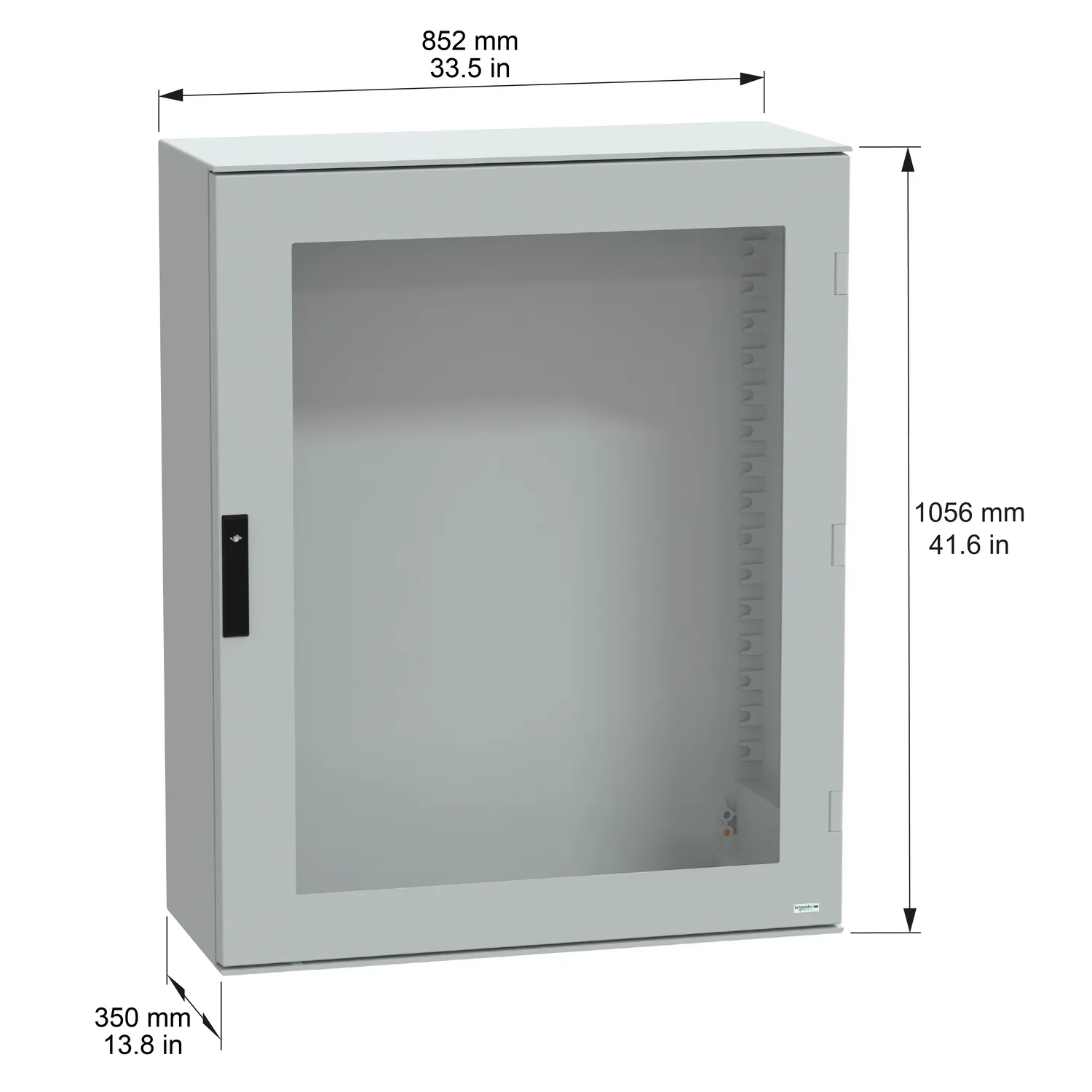 PanelSeT - Coffret polyester 1056x852x350 - Porte vitré - IP66 Ral 7035 - 2