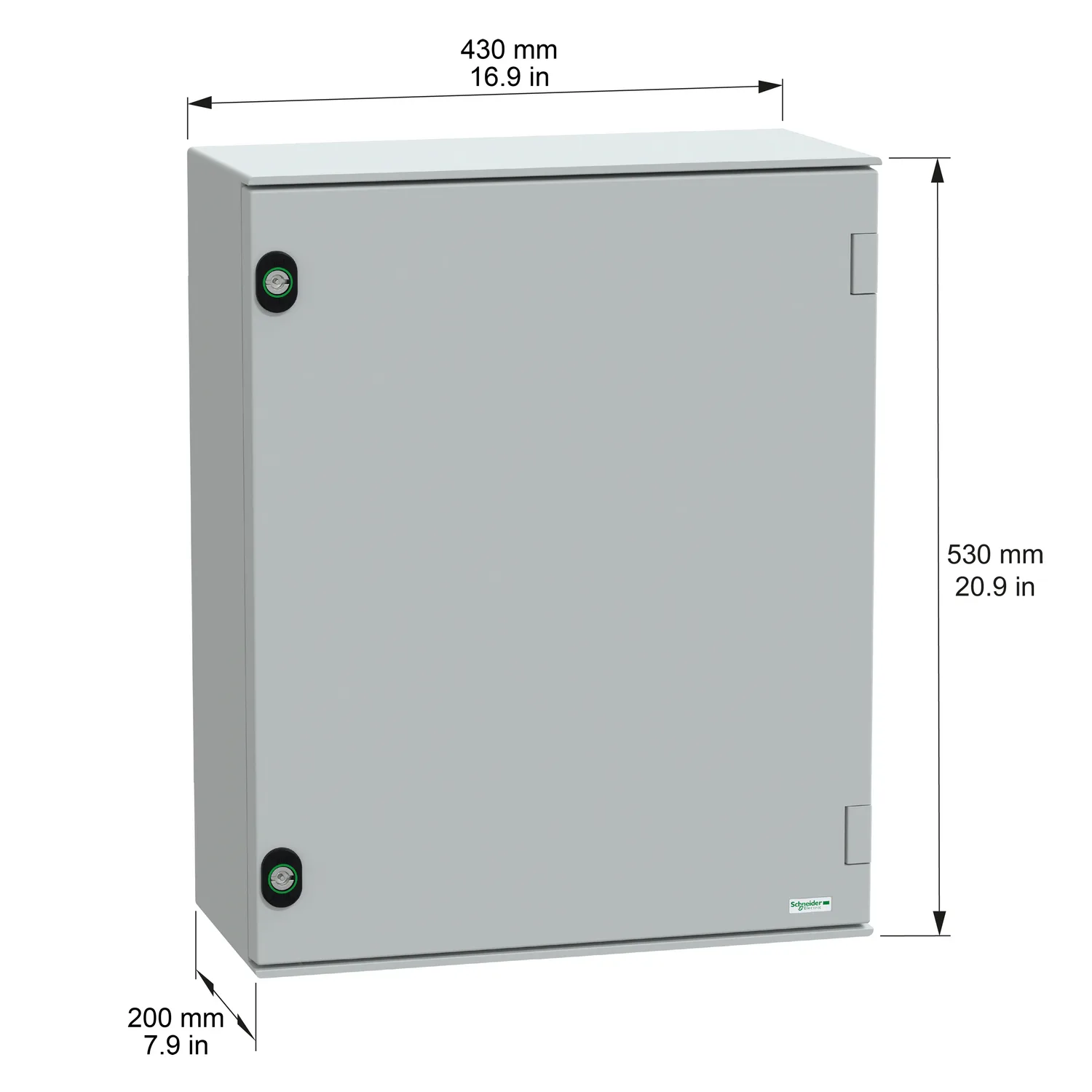 PanelSeT - Coffret polyester 530x430x200 - IP66 Ral 7035 - 2