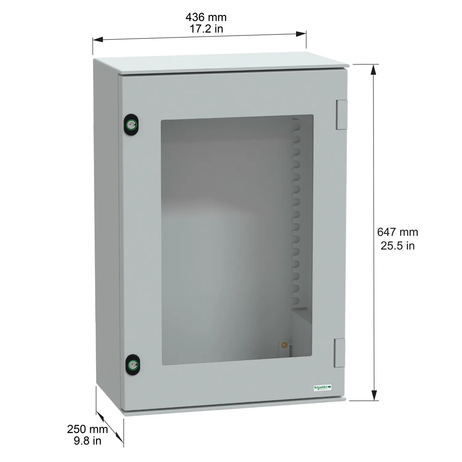 PanelSeT - Coffret polyester 647x436x250 - Porte transparente - IP66 Ral7035 - 2