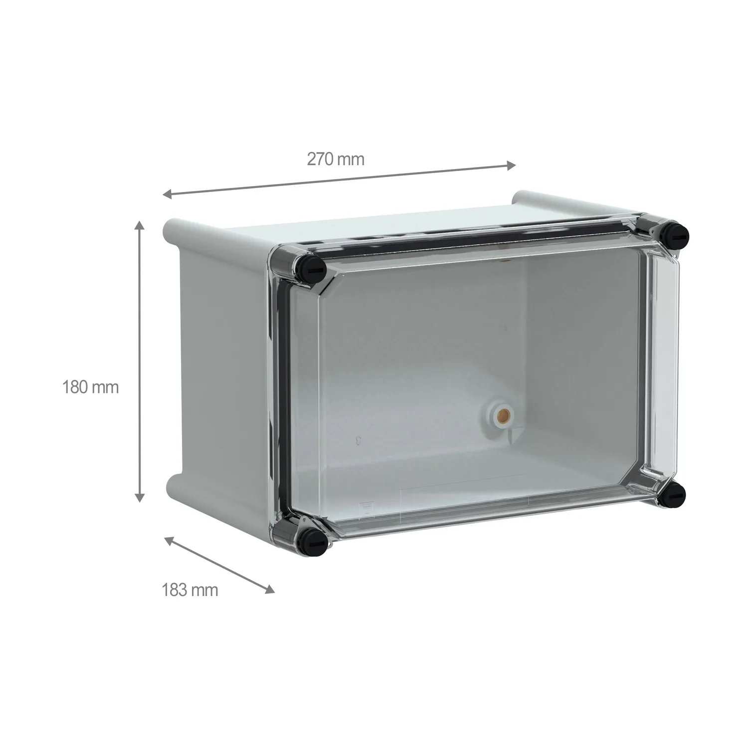 Polyestergehäuse PLS Wandmontage 180x270x180mm IP66, transparente PC-Abdeckung - 2
