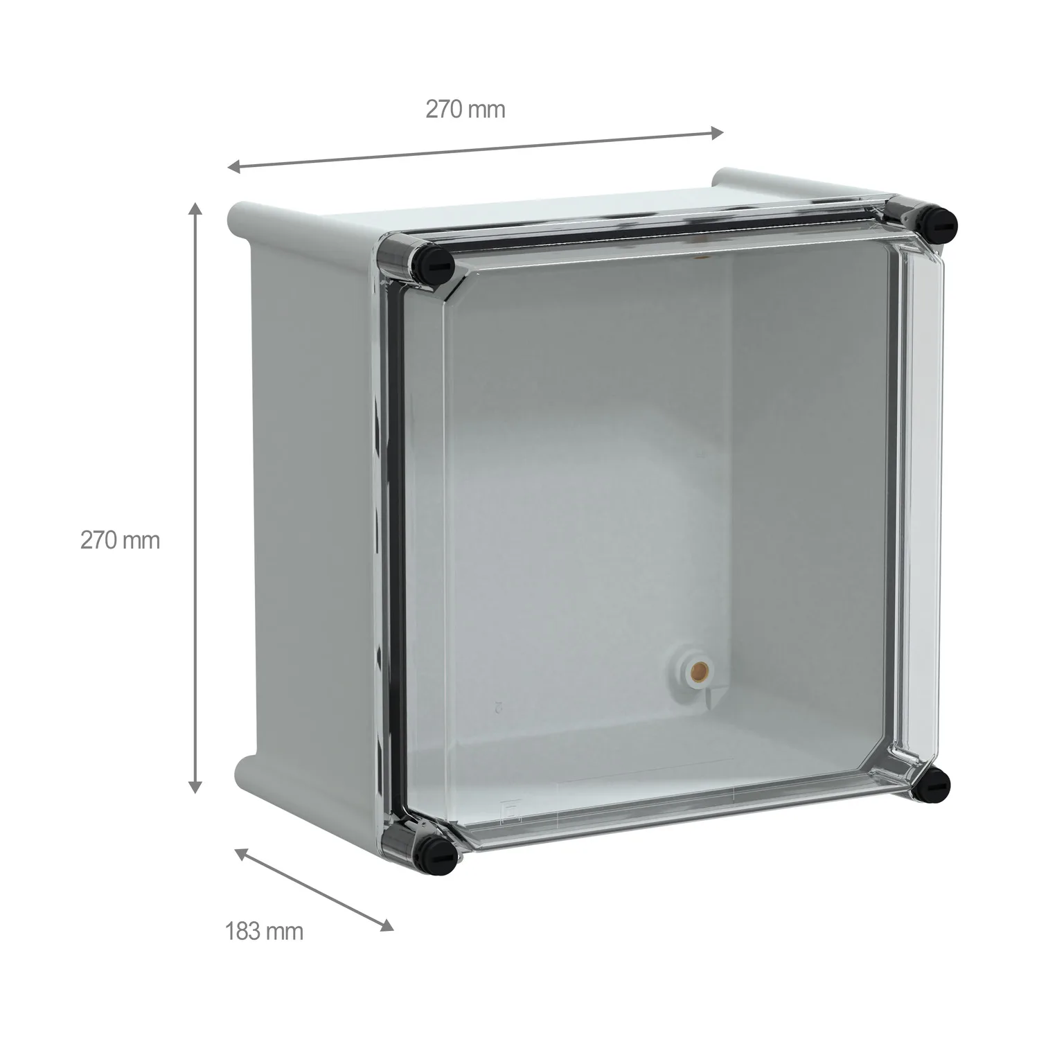 PanelSeT PLS - Boite avec Couvercle transparent 27x27x18 Ral 7035 - 2